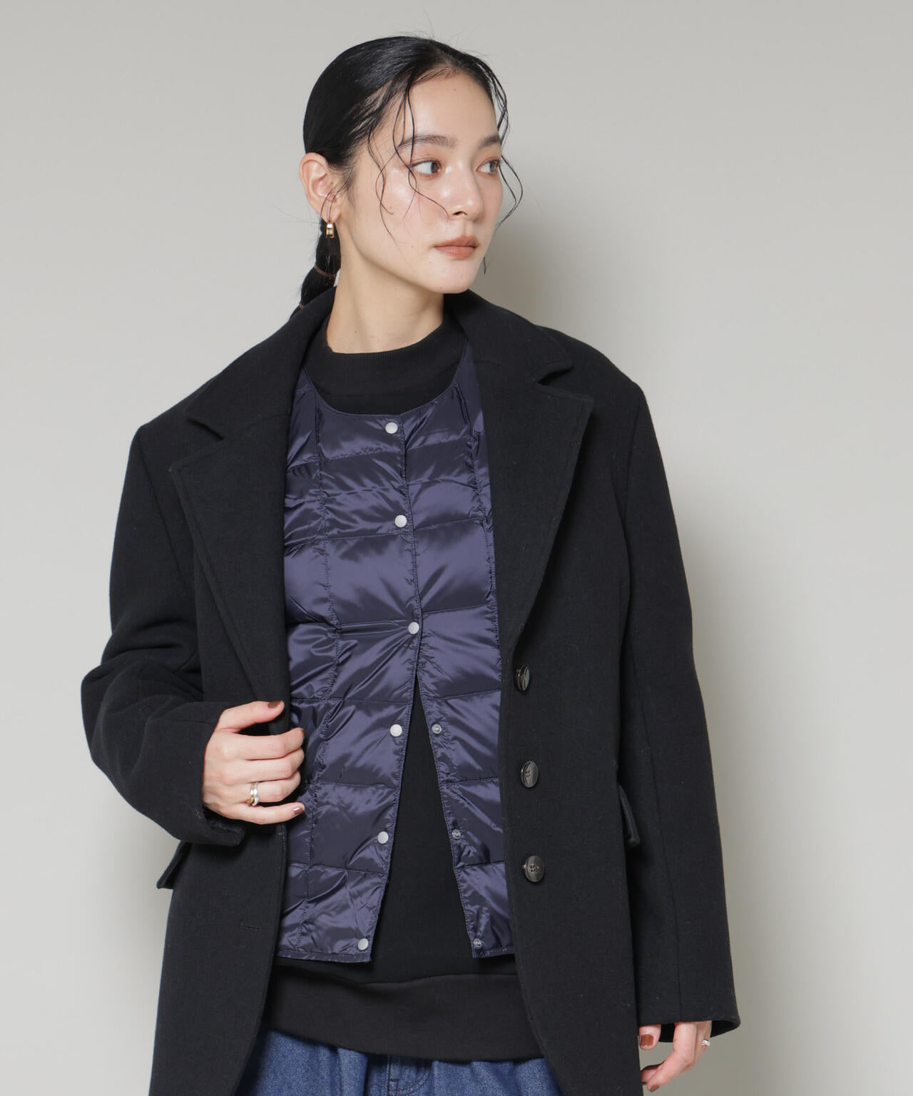 TAION/クルーネックボタンダウンベスト 6715214008