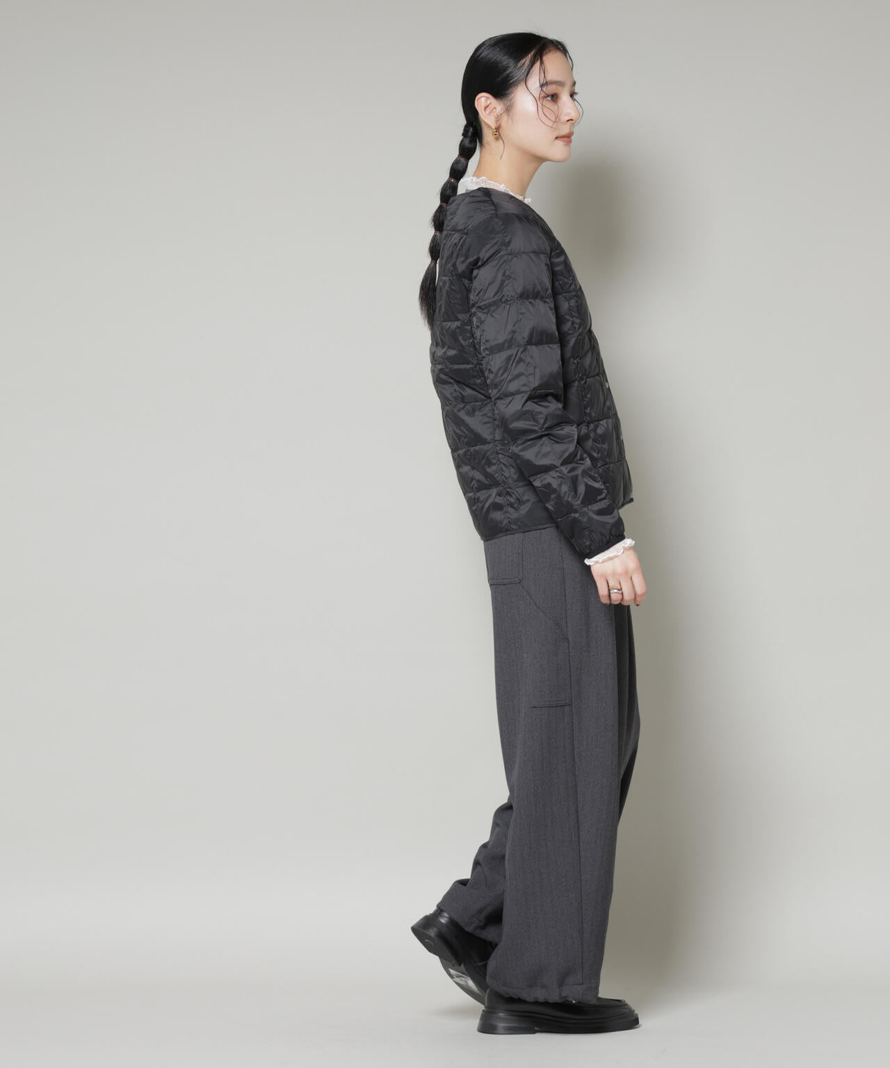 TAION/クルーネックボタンダウンジャケット 6715214009