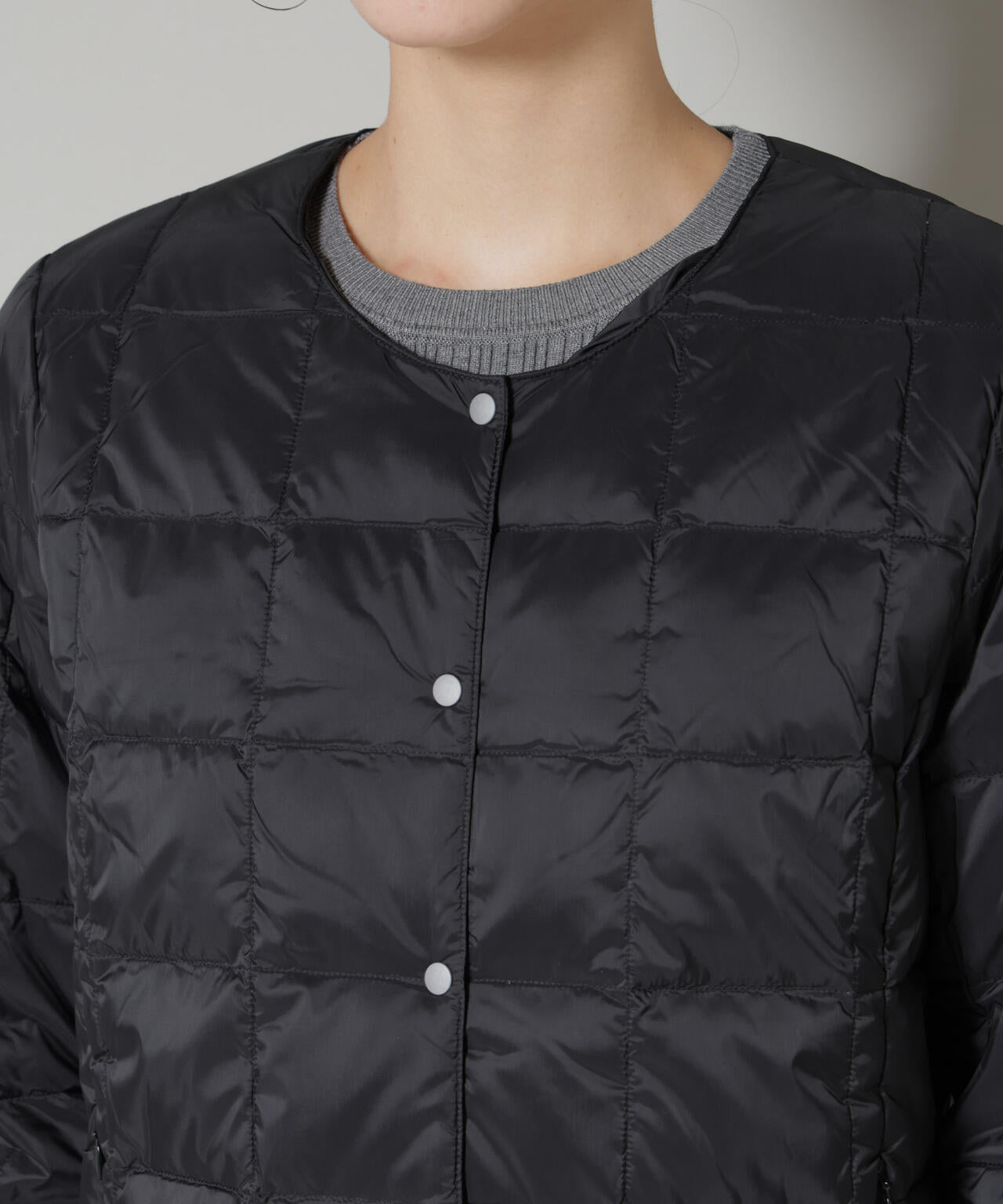 TAION/クルーネックボタンダウンジャケット 6715214009