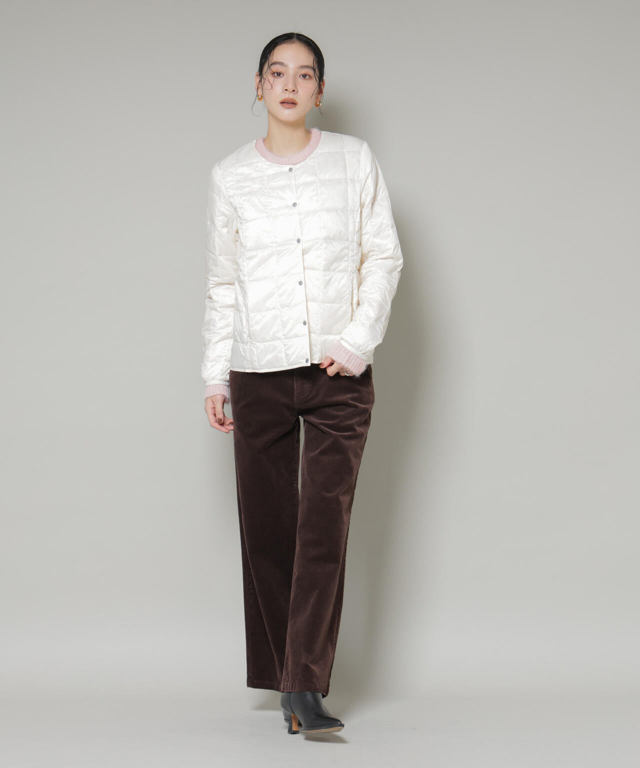 TAION/クルーネックボタンダウンジャケット 6715214009