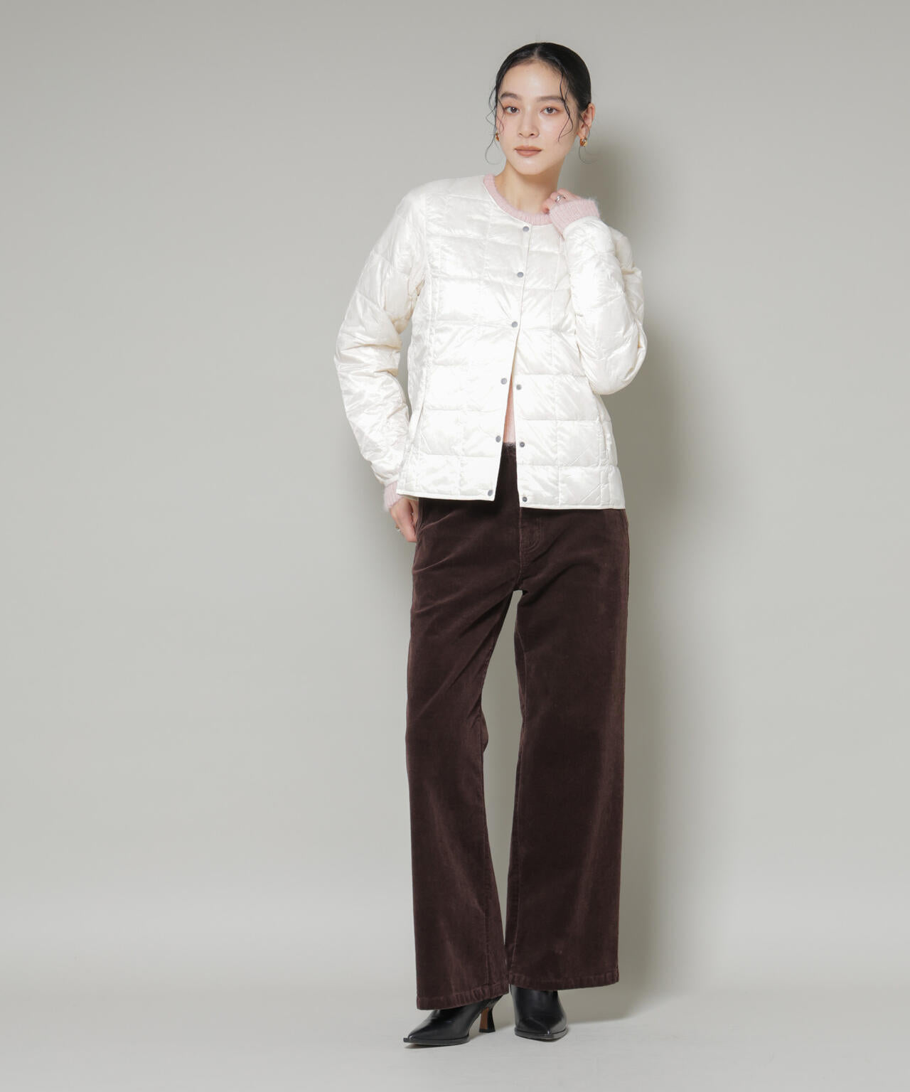 TAION/クルーネックボタンダウンジャケット 6715214009