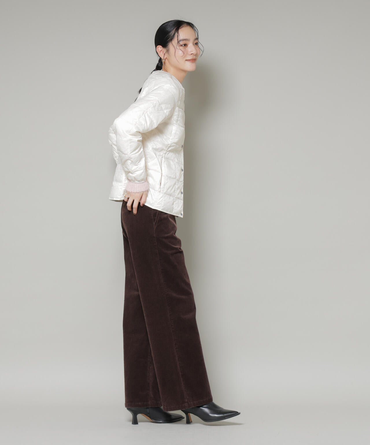 TAION/クルーネックボタンダウンジャケット 6715214009