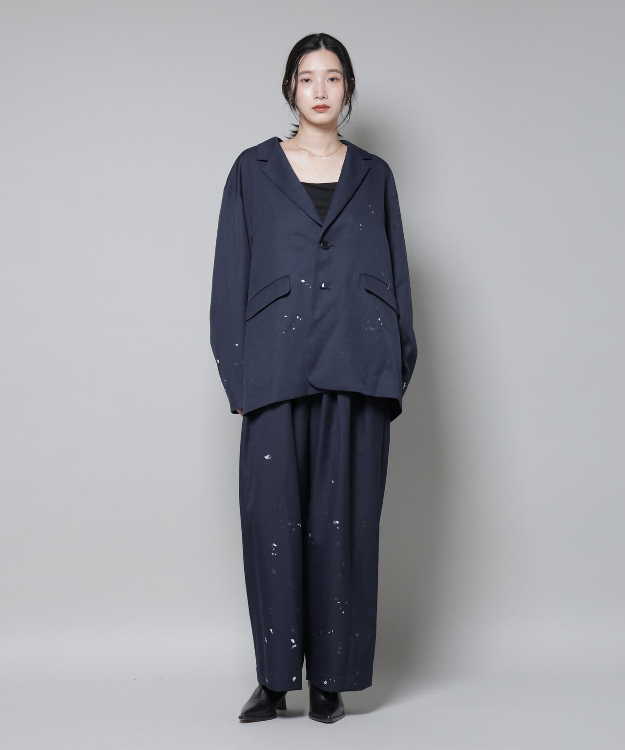 RhodolirioN/Oversized Jacket -Twill Paint(セットアップ可) 6715216012