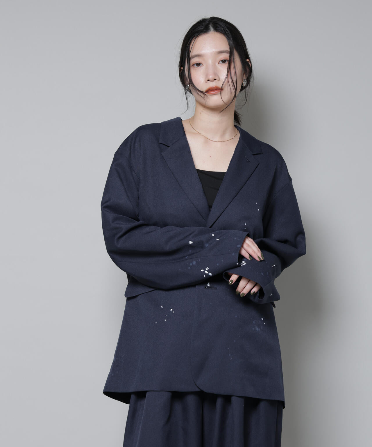 RhodolirioN/Oversized Jacket -Twill Paint(セットアップ可)