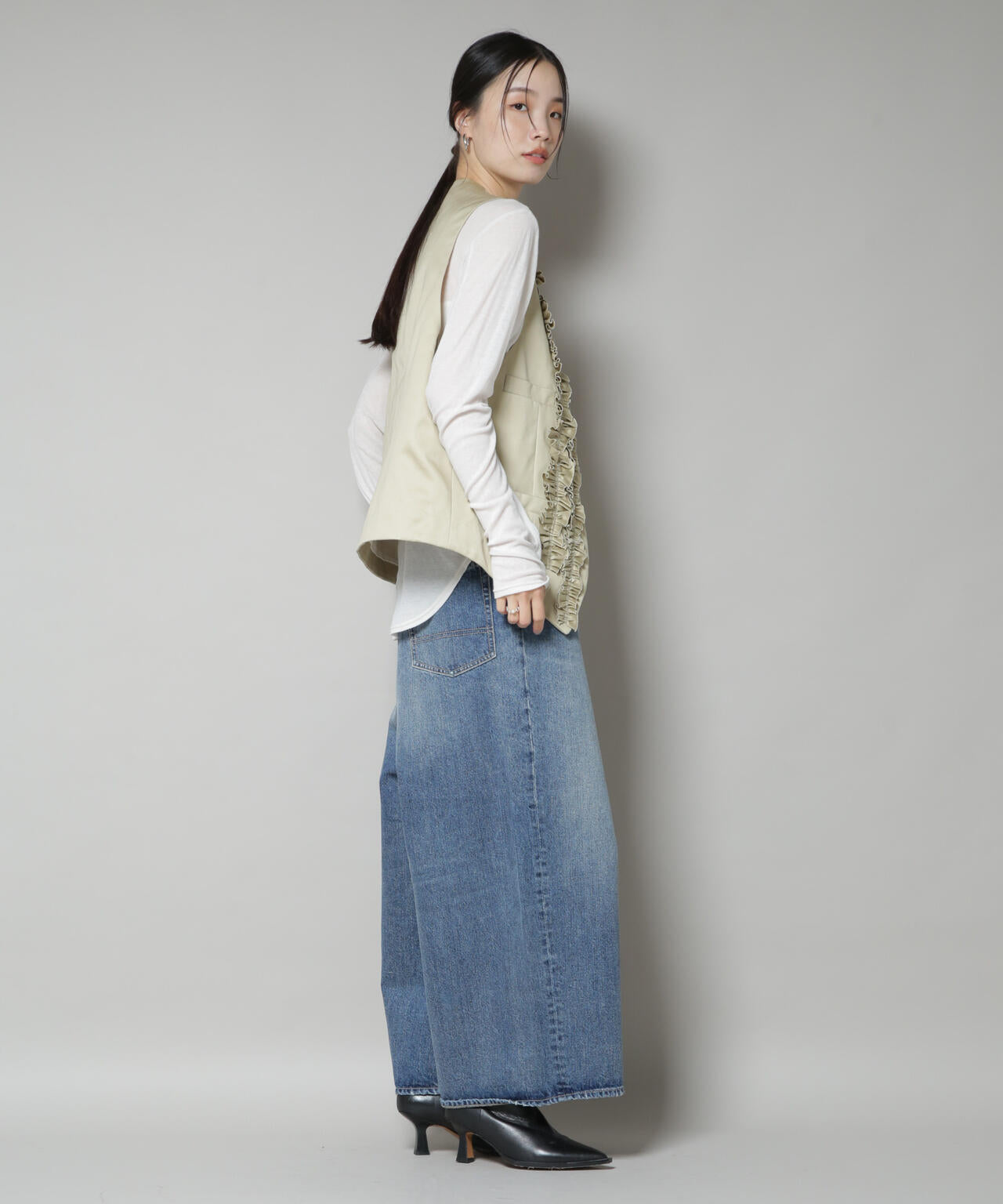 RhodolirioN/Frill Vest - Chino Cloth 6715216013