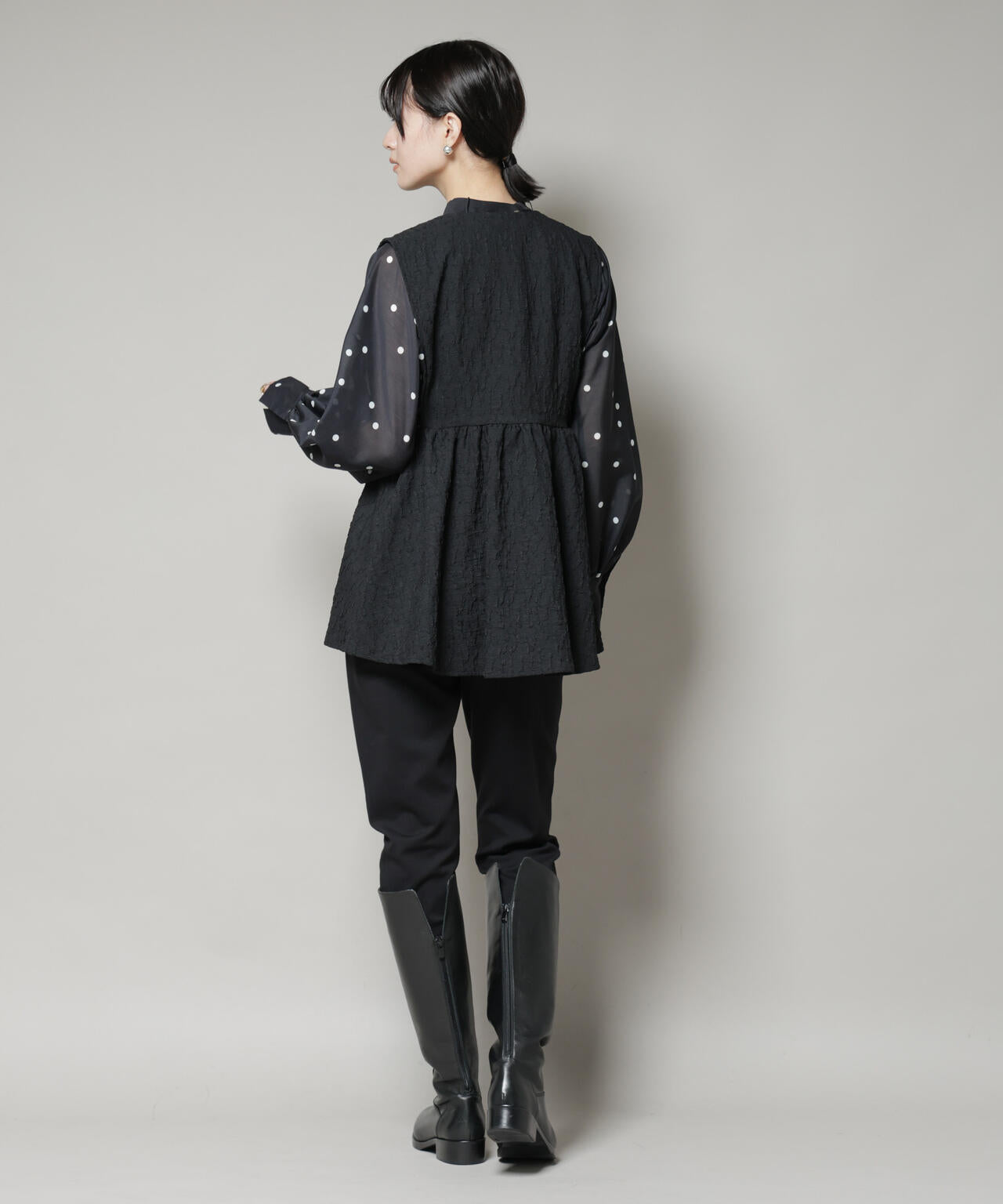 troisiemechaco/PUFFY JACQUARD　ジレ 6715216016