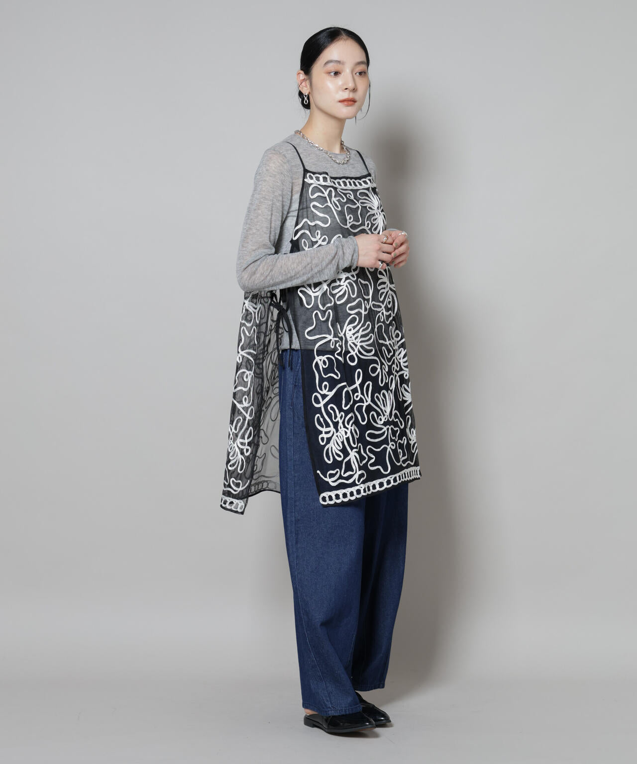 Sara mallika/TULLETAPEEMBRIODERY CAMI DRESS 6715219041