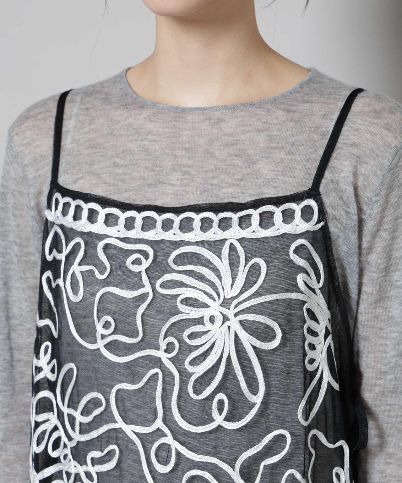 Sara mallika/TULLETAPEEMBRIODERY CAMI DRESS 6715219041