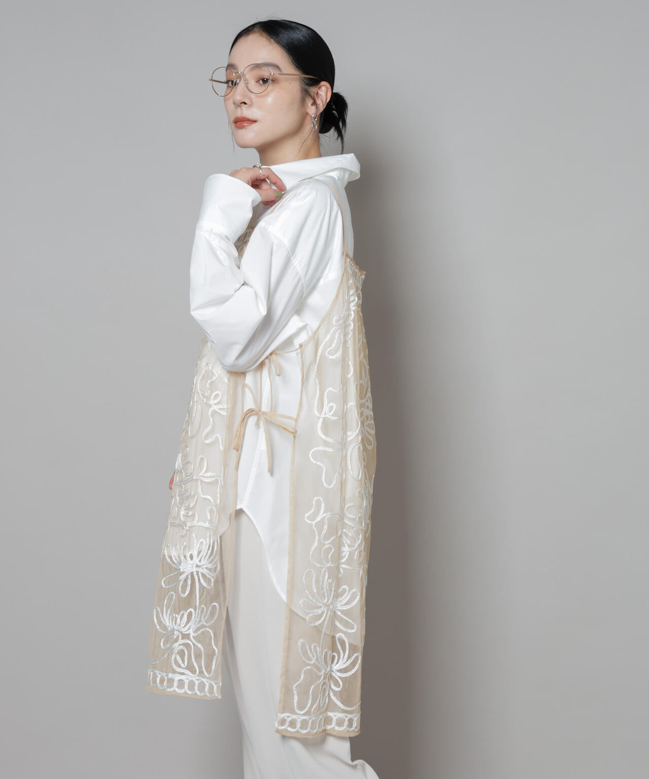 Sara mallika/TULLETAPEEMBRIODERY CAMI DRESS 6715219041