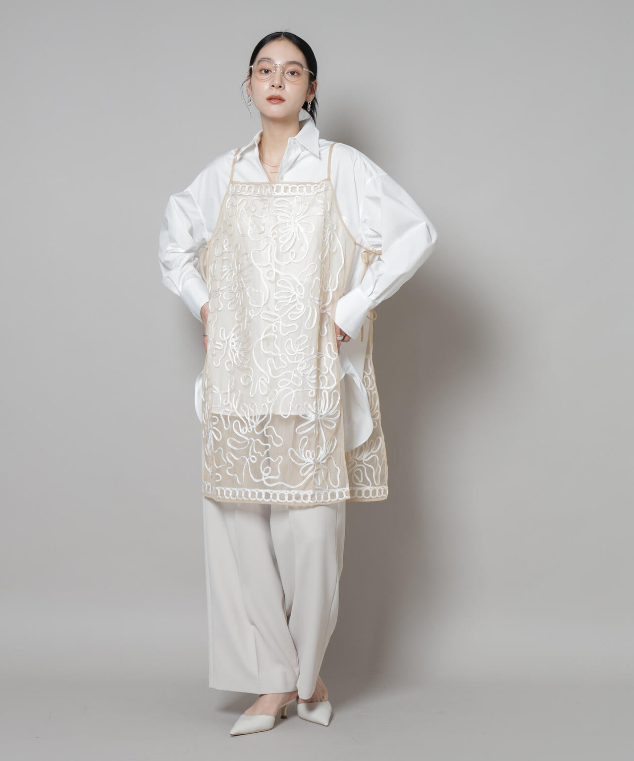 Sara mallika/TULLETAPEEMBRIODERY CAMI DRESS 6715219041