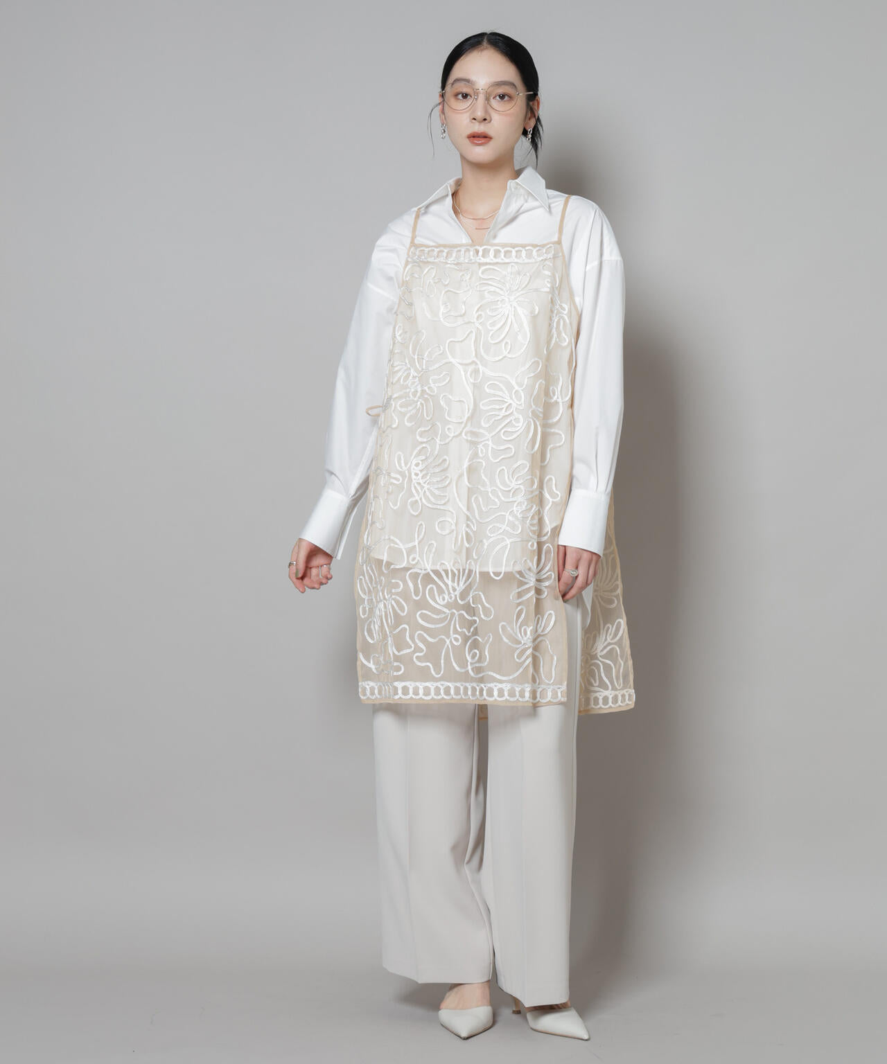 Sara mallika/TULLETAPEEMBRIODERY CAMI DRESS 6715219041