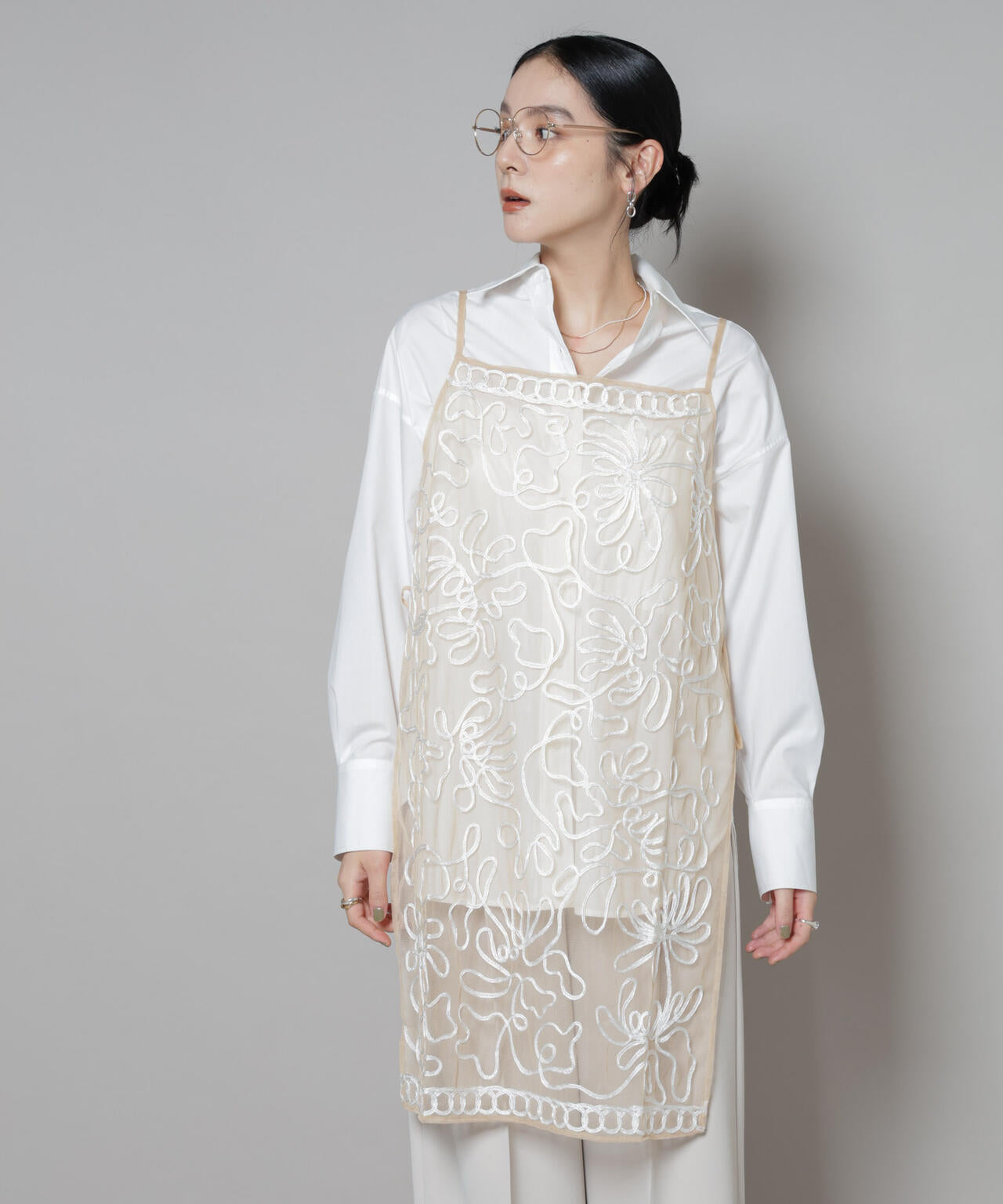 Sara mallika/TULLETAPEEMBRIODERY CAMI DRESS
