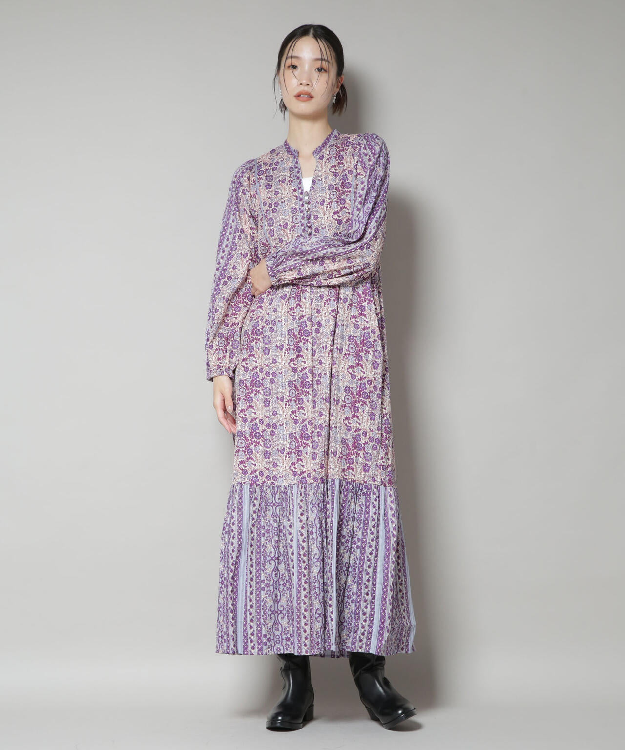 Sara mallika/FLOWER PRINT YOKE DRESS 6715219042