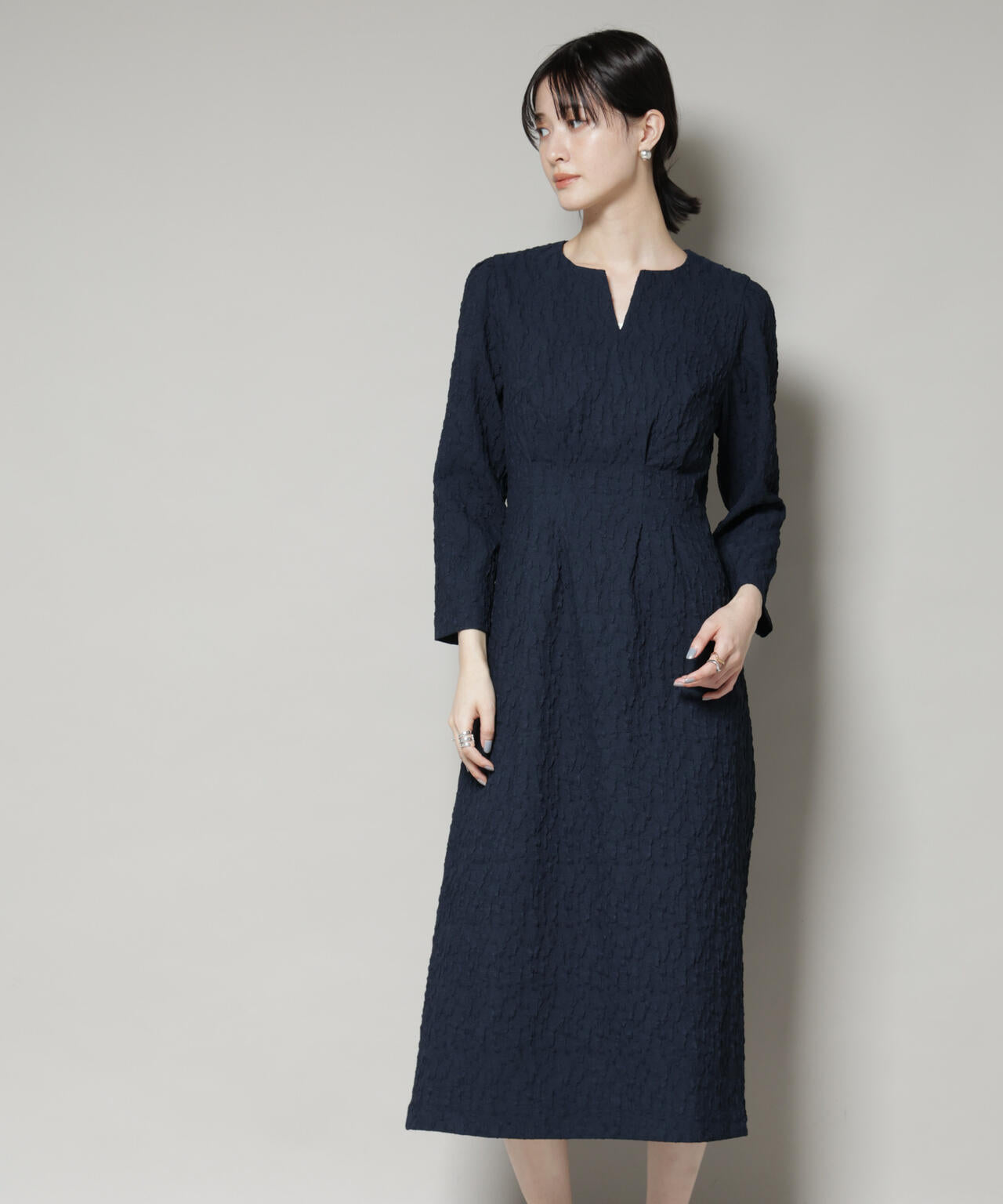 troisieme chaco/PUFFY JACQUARD　ワンピース 6715219055