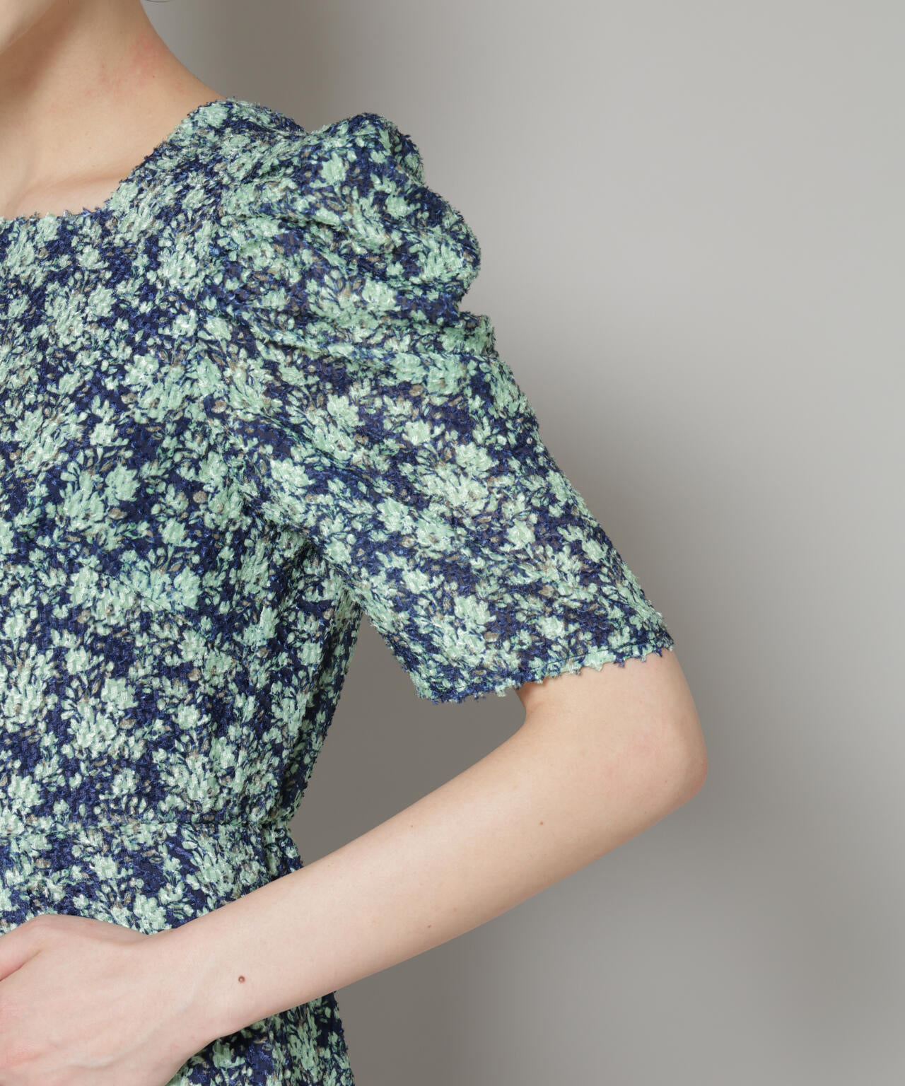 troisieme chaco / CUT JACQUARD PRINT ワンピース