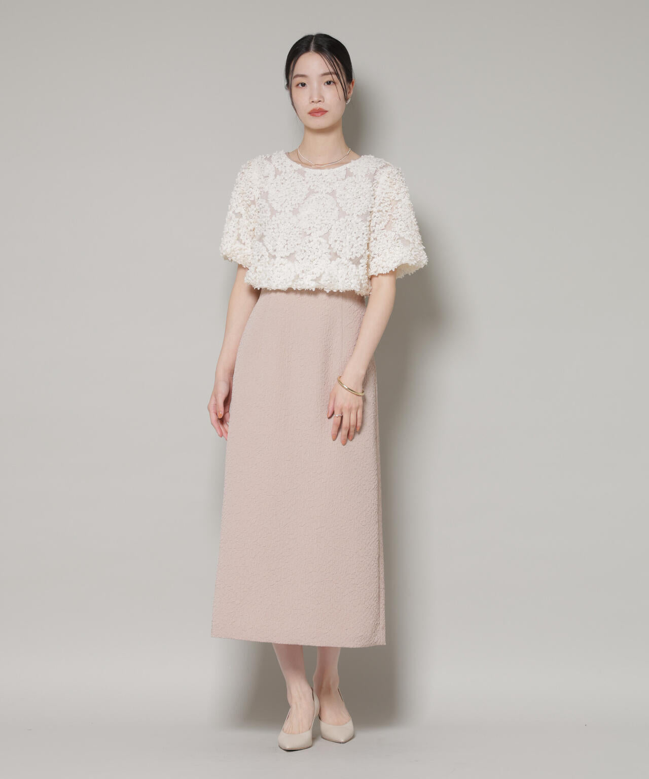 kaene/デザインリボンボレロセットドレス