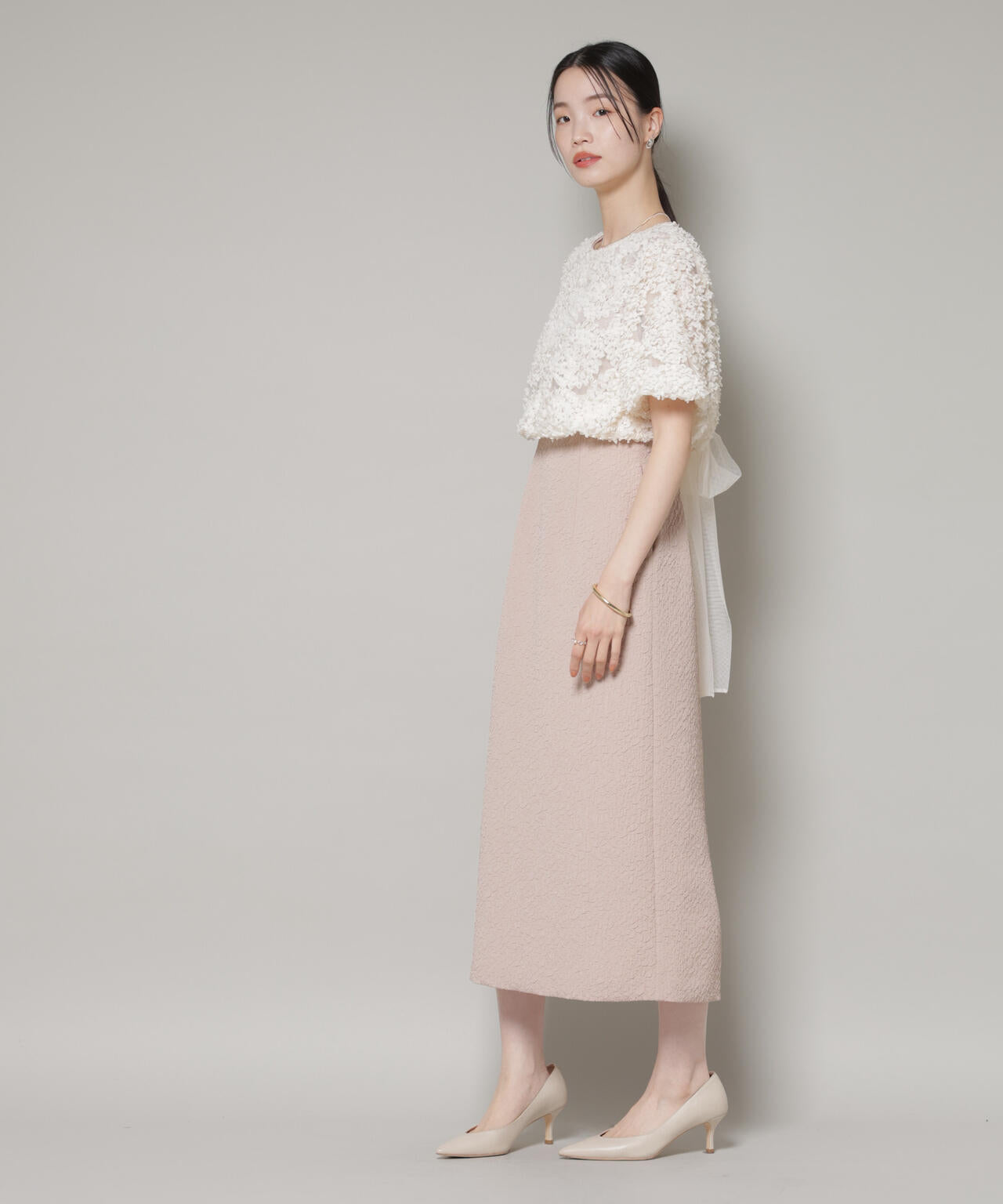 kaene/デザインリボンボレロセットドレス