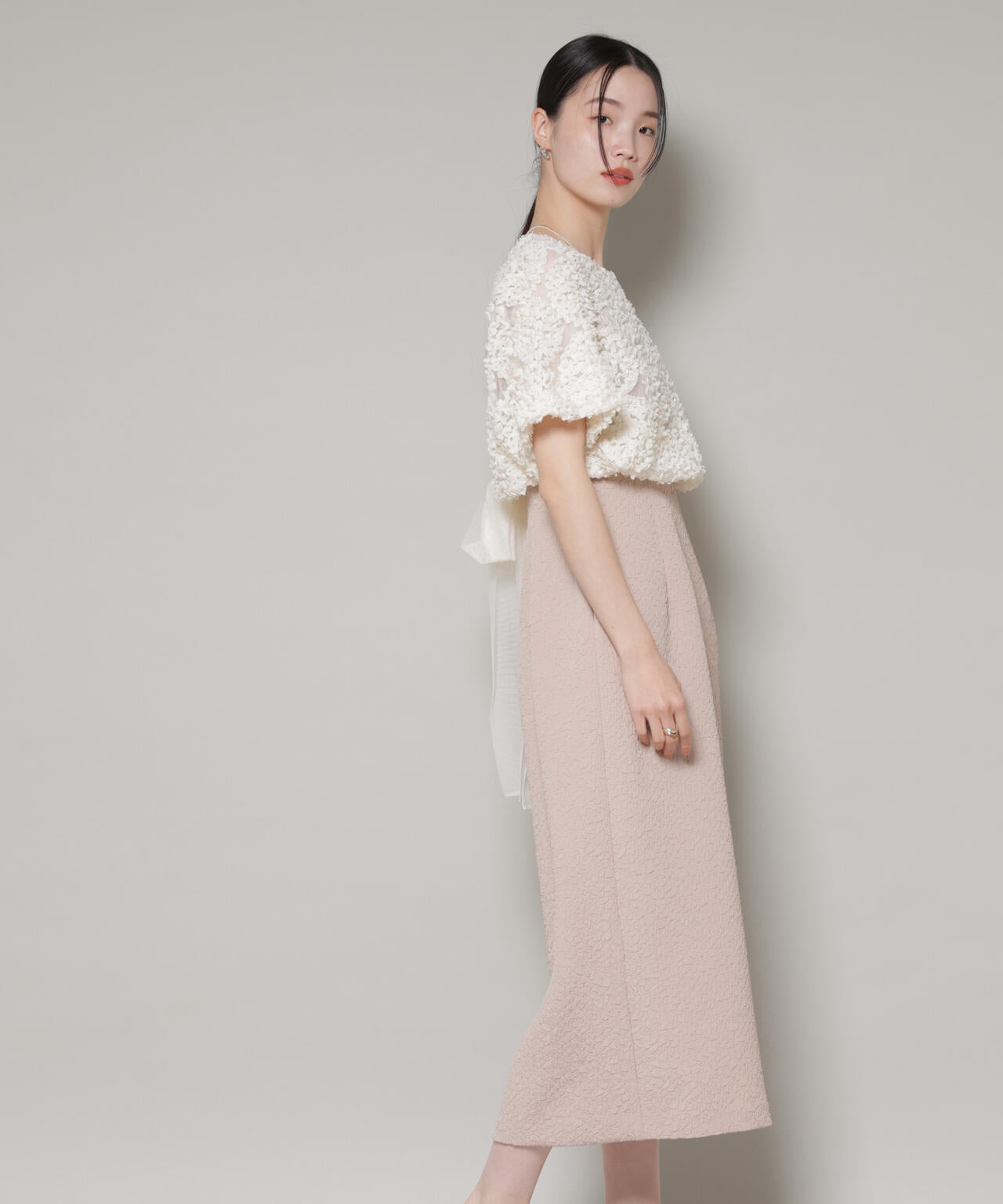 kaene/デザインリボンボレロセットドレス