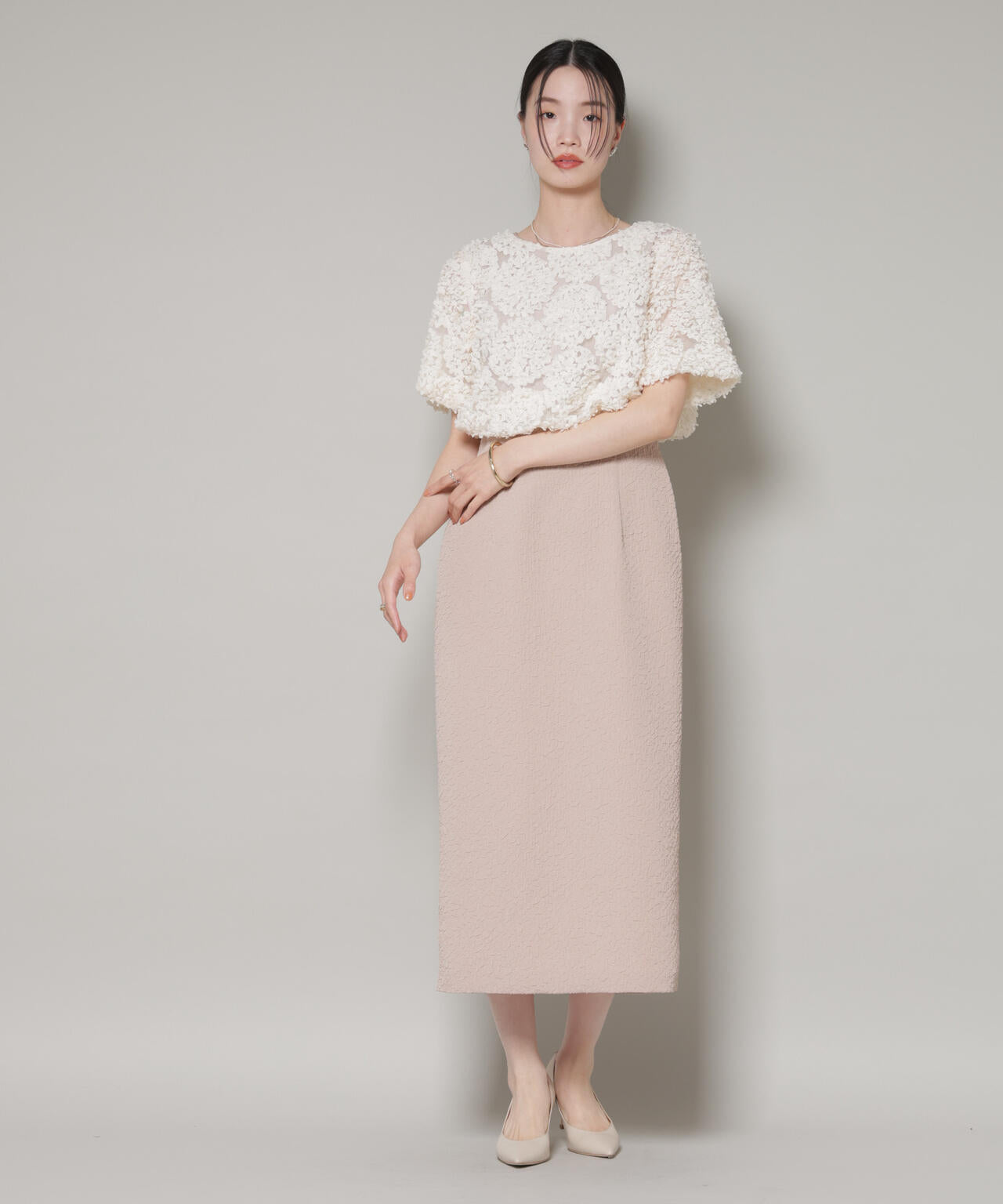 kaene/デザインリボンボレロセットドレス