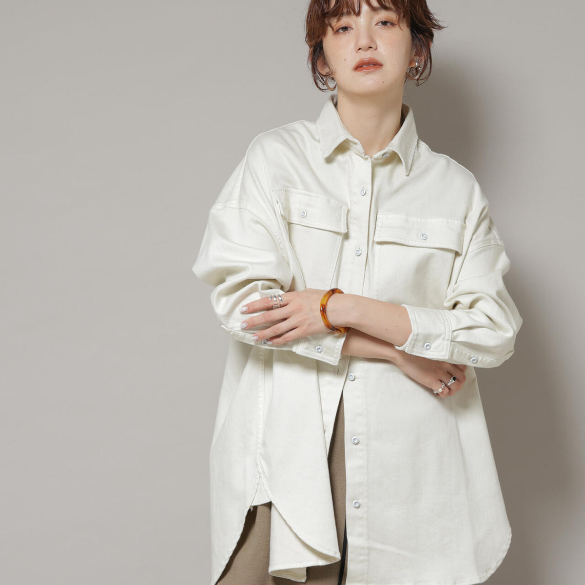 Healthy DENIM / Almond ビッグシャツ