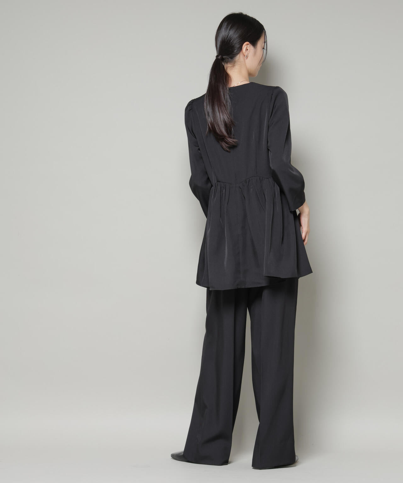 troisieme chaco / TWILL ペプラム トップス ( セットアップ 可 )