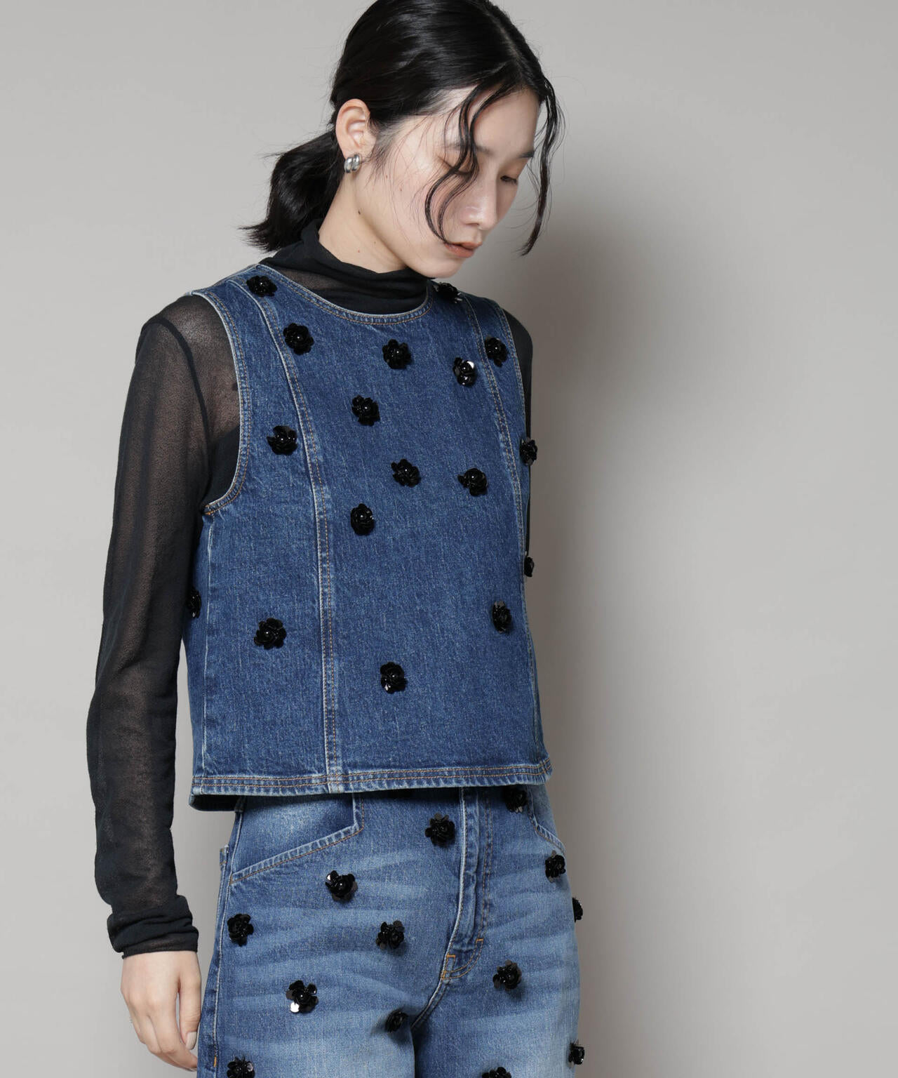BAUM UND PFERDGARTEN/Fancy Denim ノースリーブ(セットアップ可) 6715221003