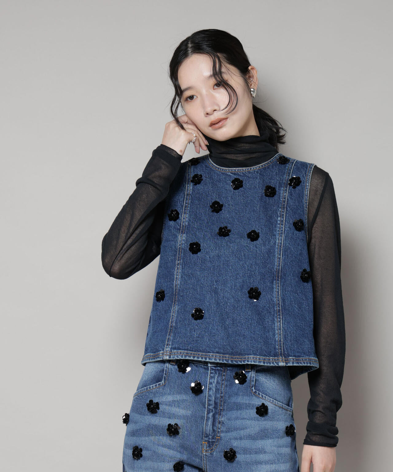 BAUM UND PFERDGARTEN/Fancy Denim ノースリーブ(セットアップ可)