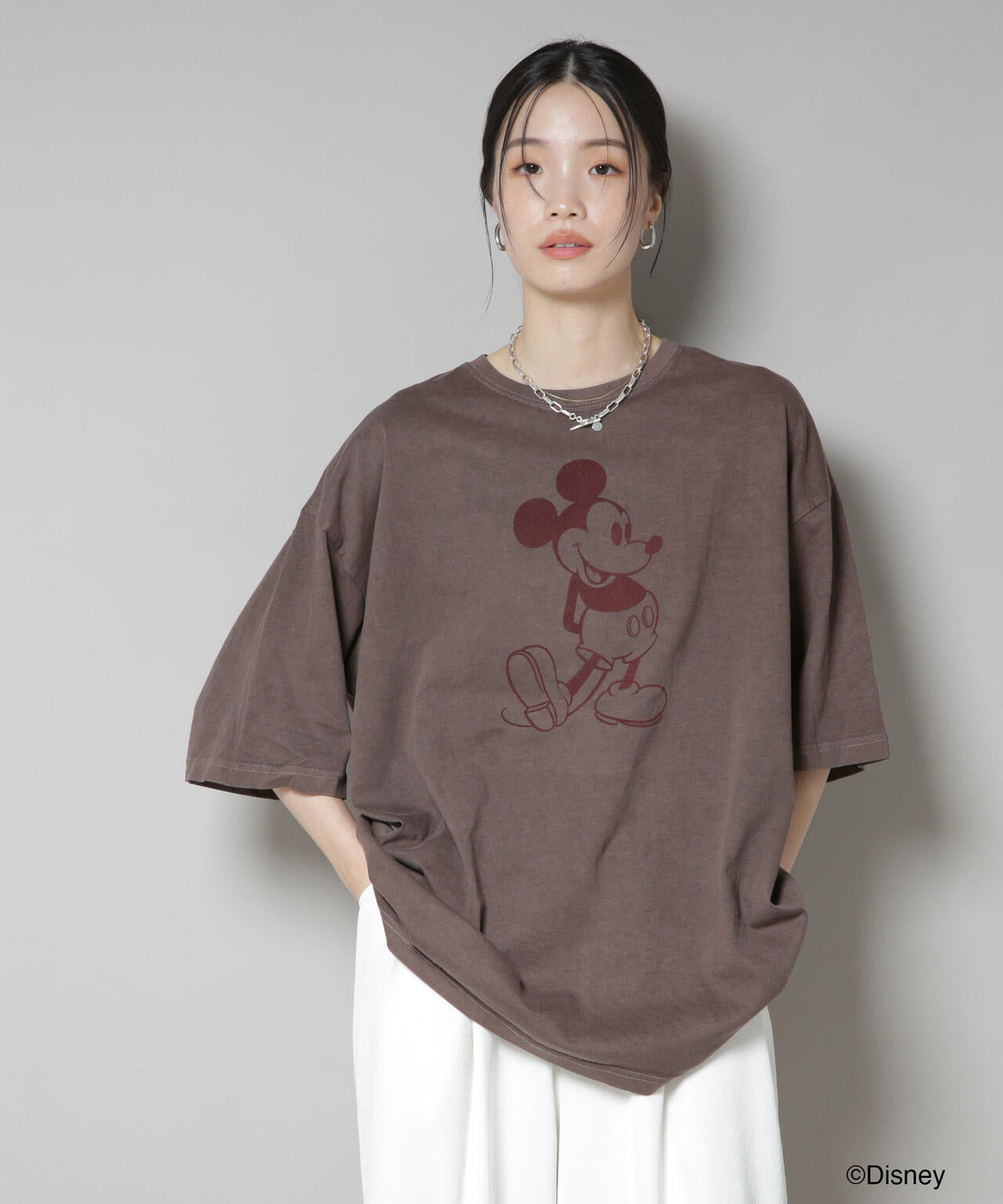 GOOD ROCK SPEED/ MICKEY MOUSE /Tshirts Brown