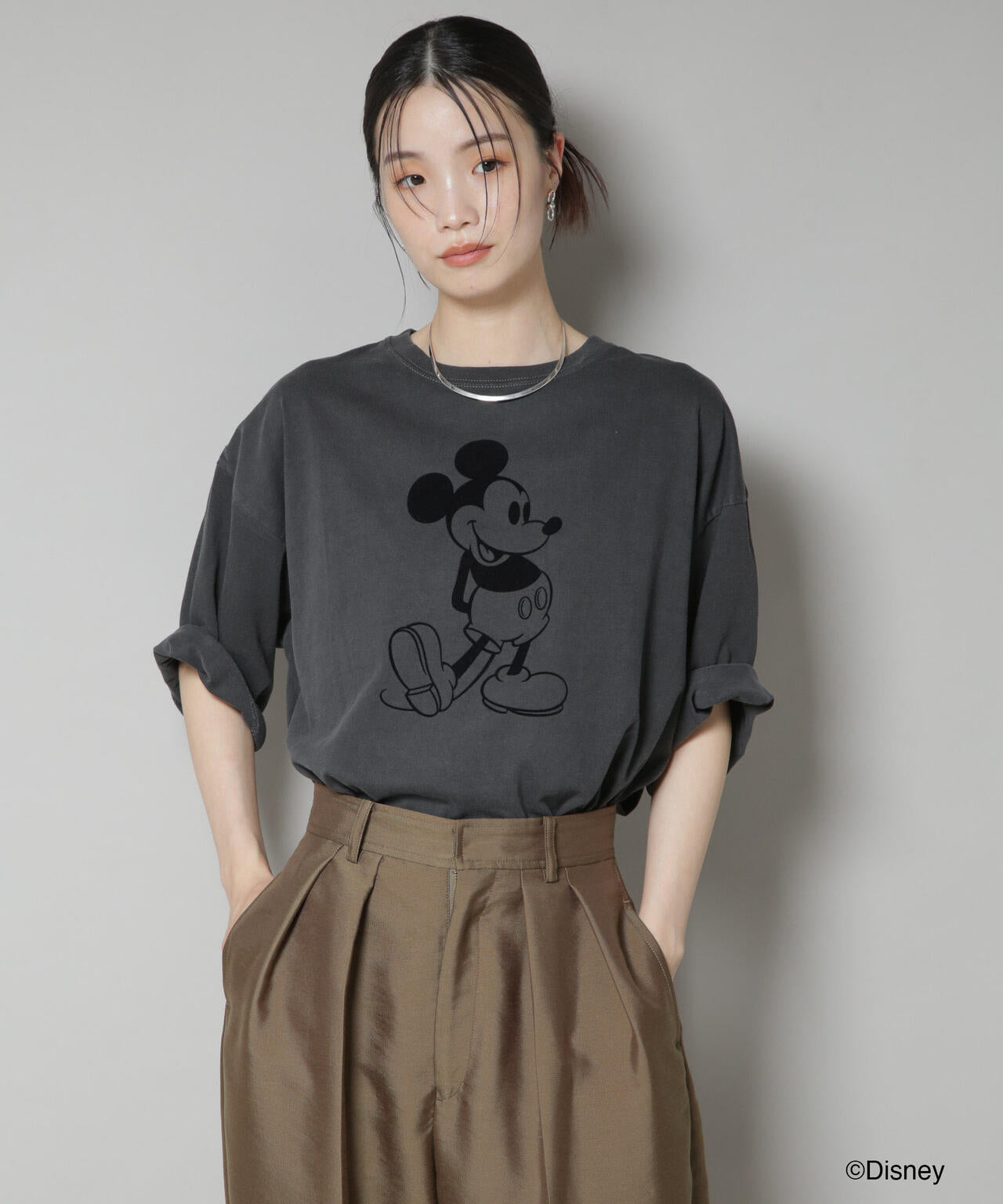 GOOD ROCK SPEED/ MICKEY MOUSE /Tshirts Chacoal