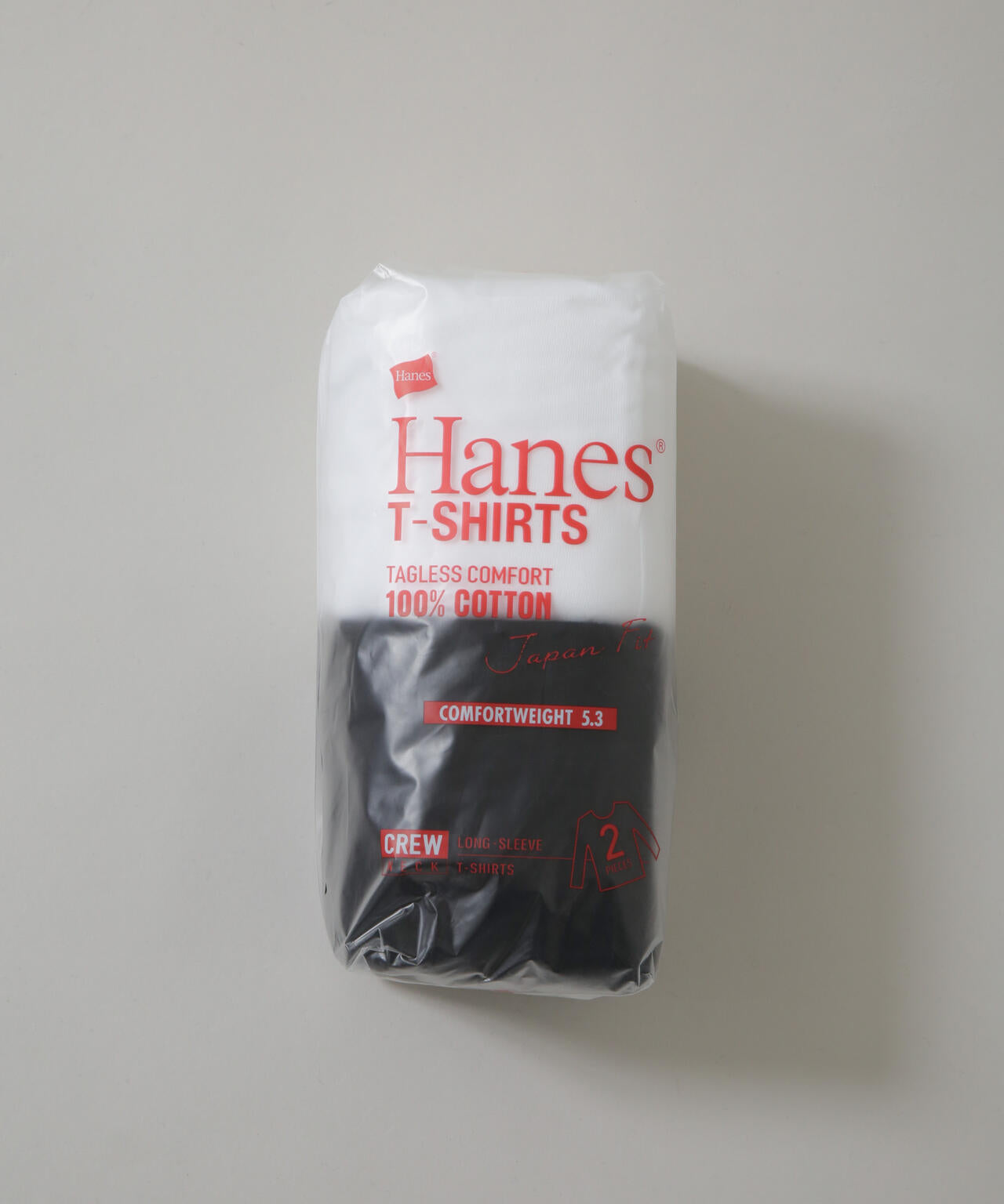Hanes/2P Japan Fit クルーネックロングスリーブＴシャツ