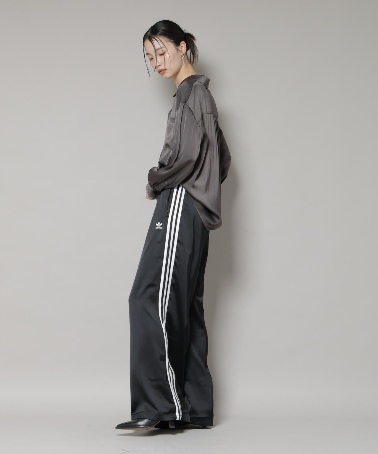 adidas / SATIN TRACK PANTS BLACK