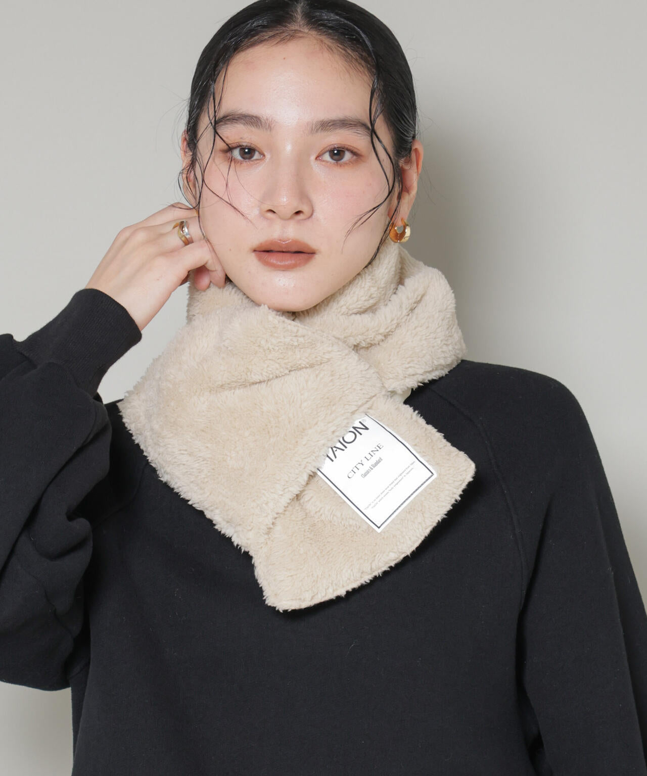 TAION/シティリバーシブルダウンスカーフ