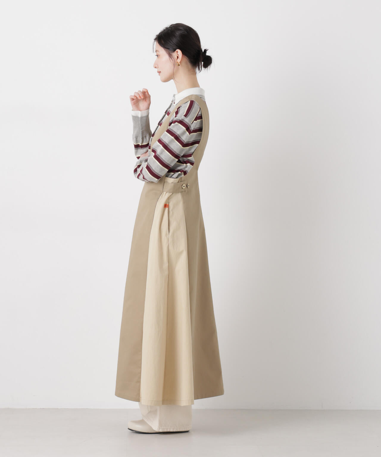 ワンピース ella_selectshop satin twill jumper skirt UNIVERSAL OVERALL / TWILL JUMPER SKIRT