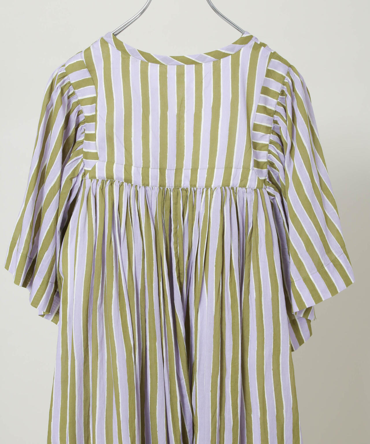 Sara mallika / Stripe Print Gather Dress ( セットアップ 可)