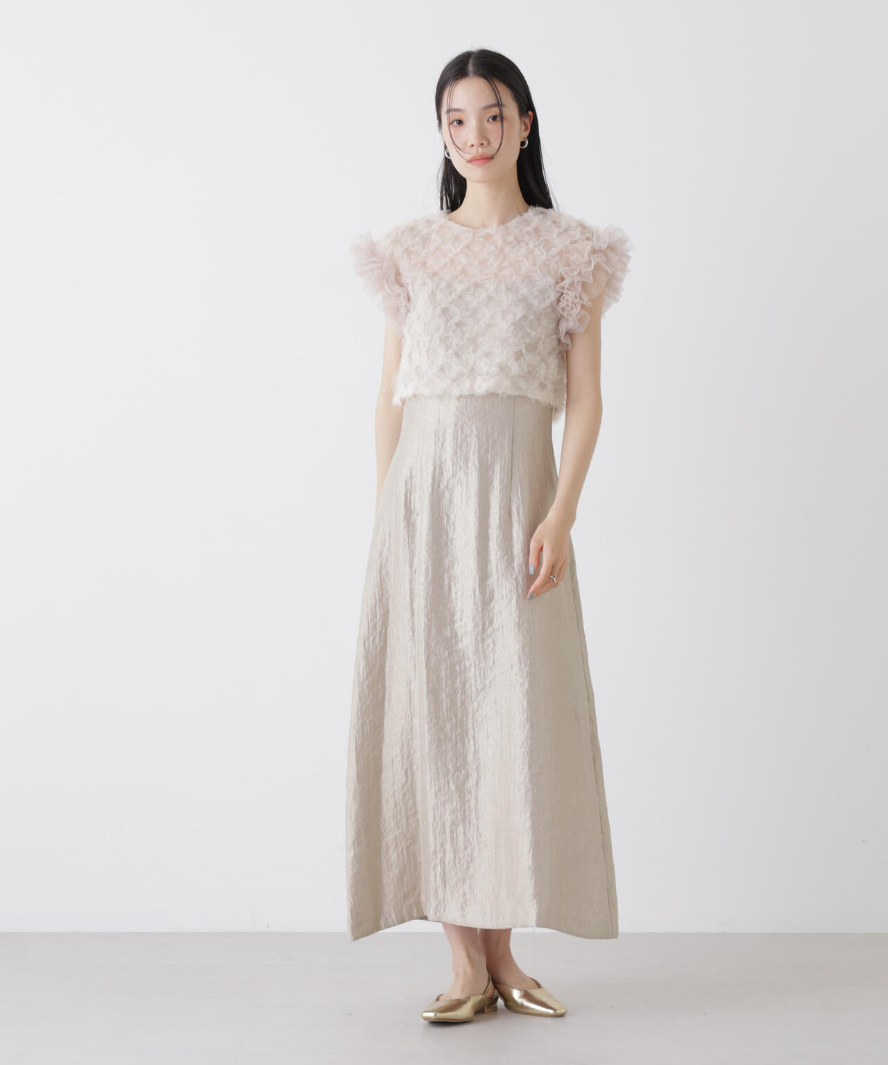 kaene/ボリュームブラウスセットドレス