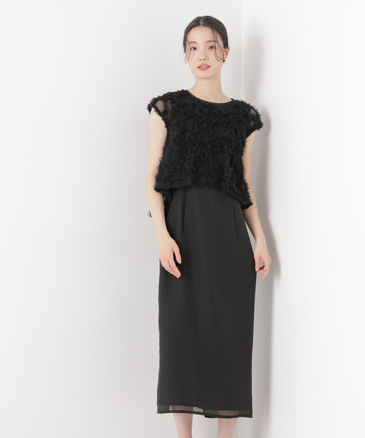 kaene/フラッフィーフラワーコンビドレス 6716119012