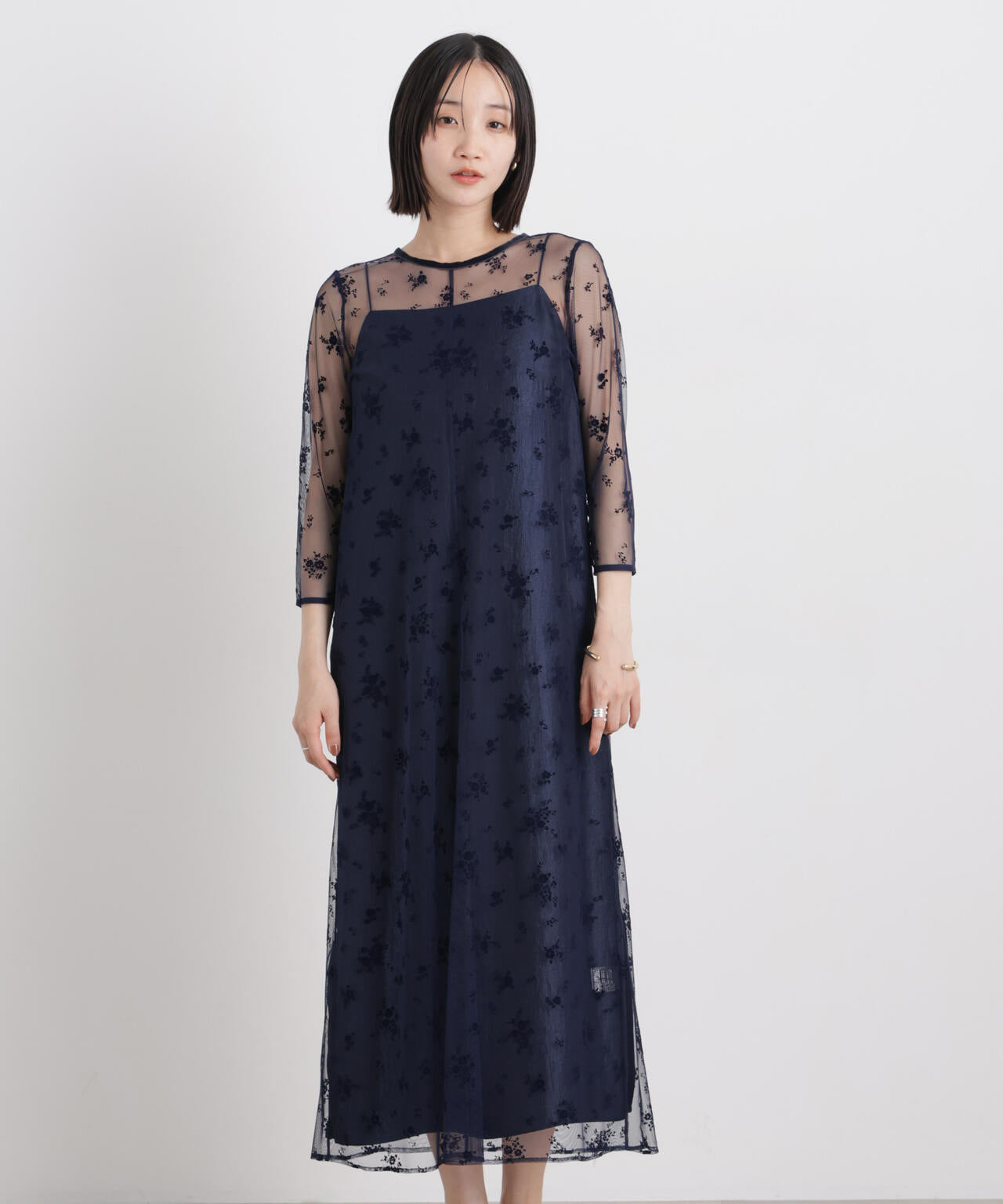 kaene フロッキーサテン2wayドレス kaene / フロッキー サテン 2way ドレス