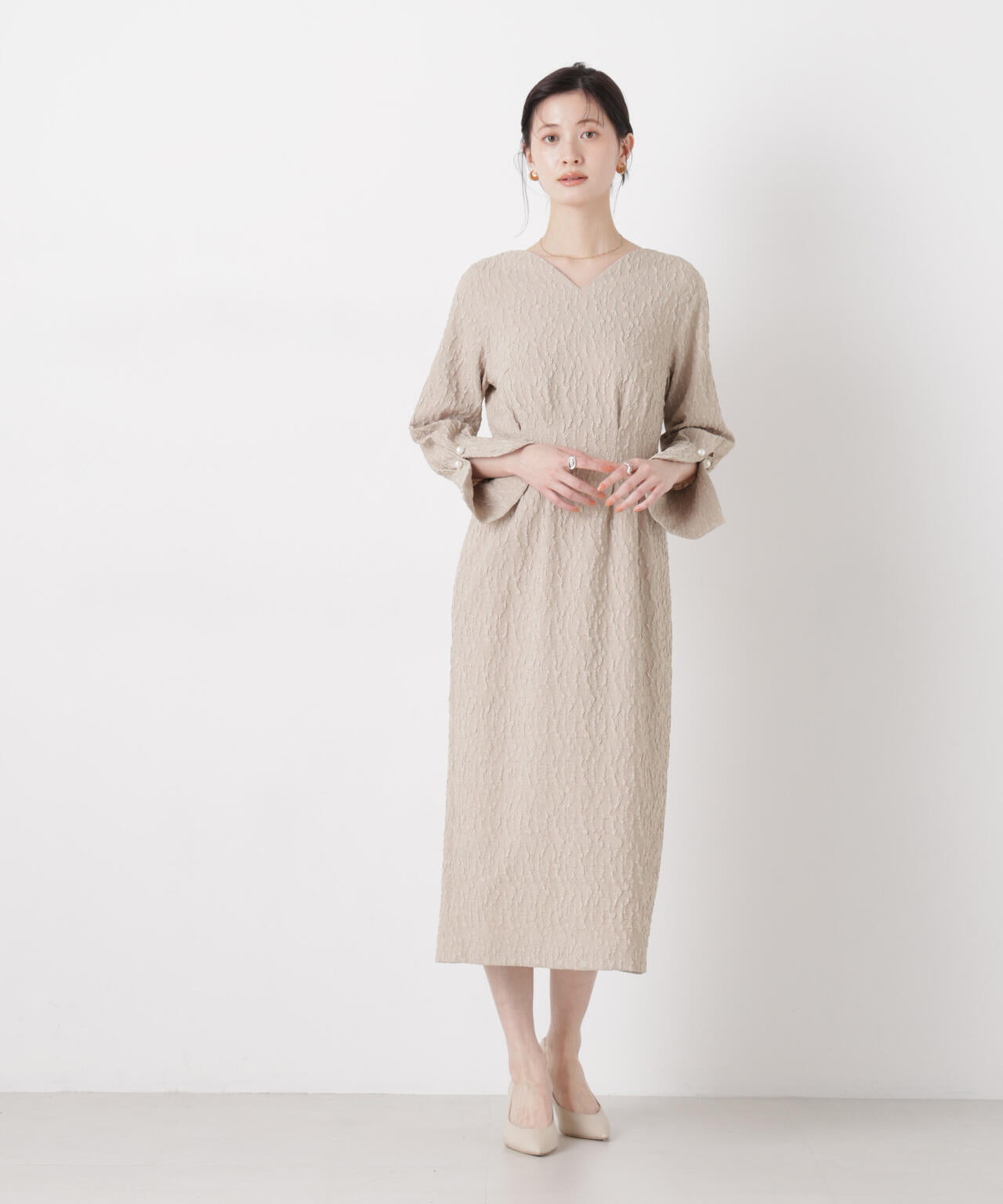 troisieme chaco / 別注 PUFFY JACQUARD ワンピース