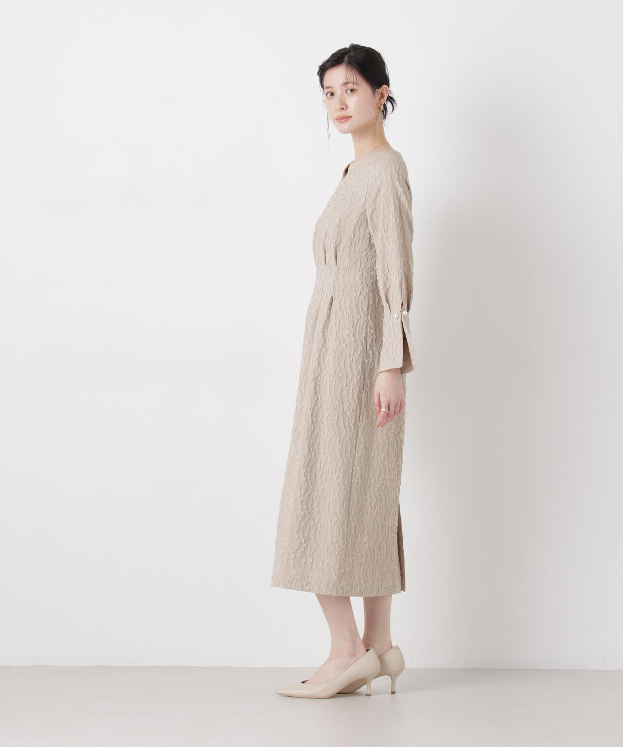troisieme chaco / 別注 PUFFY JACQUARD ワンピース