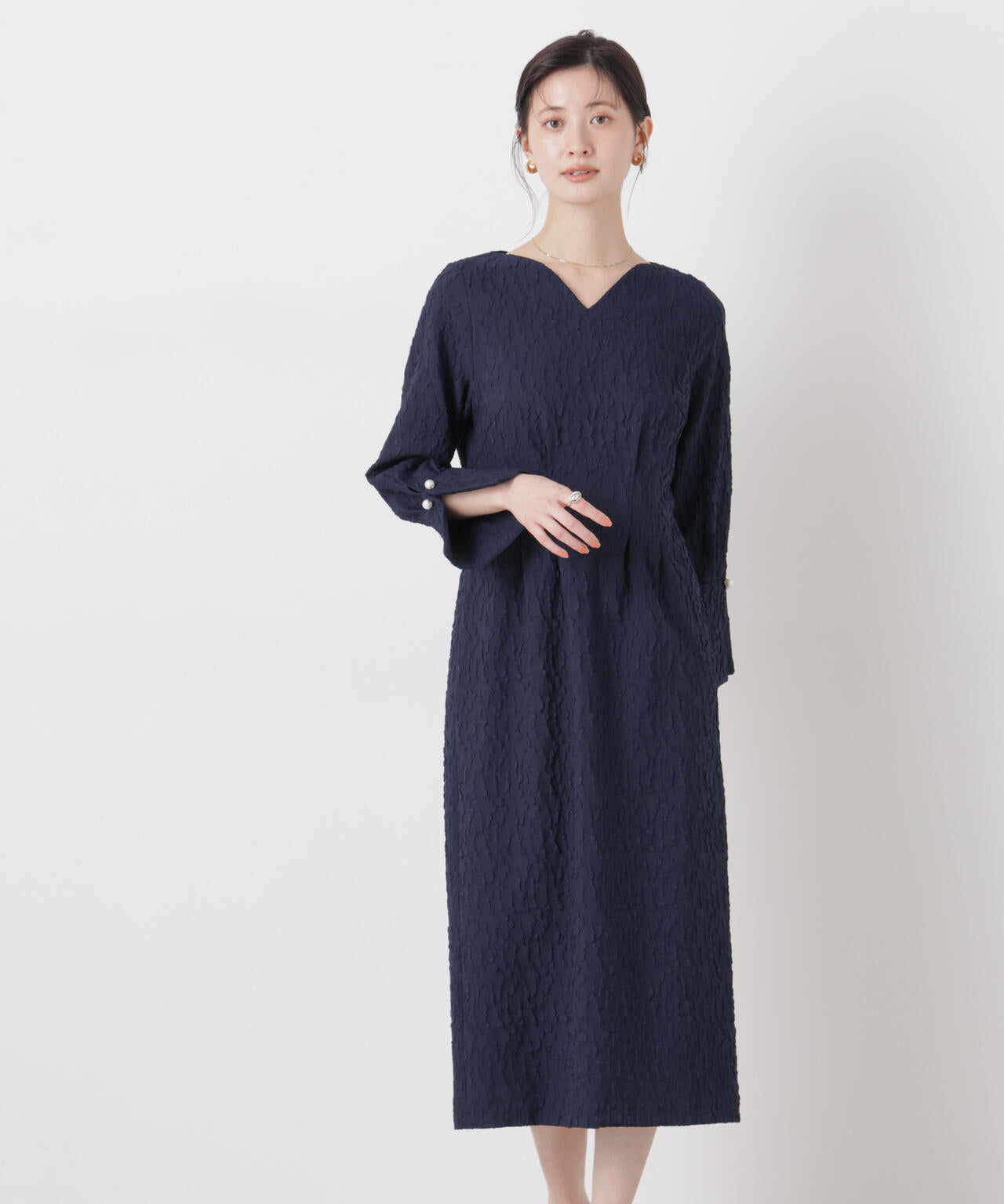 troisieme chaco / 別注 PUFFY JACQUARD ワンピース