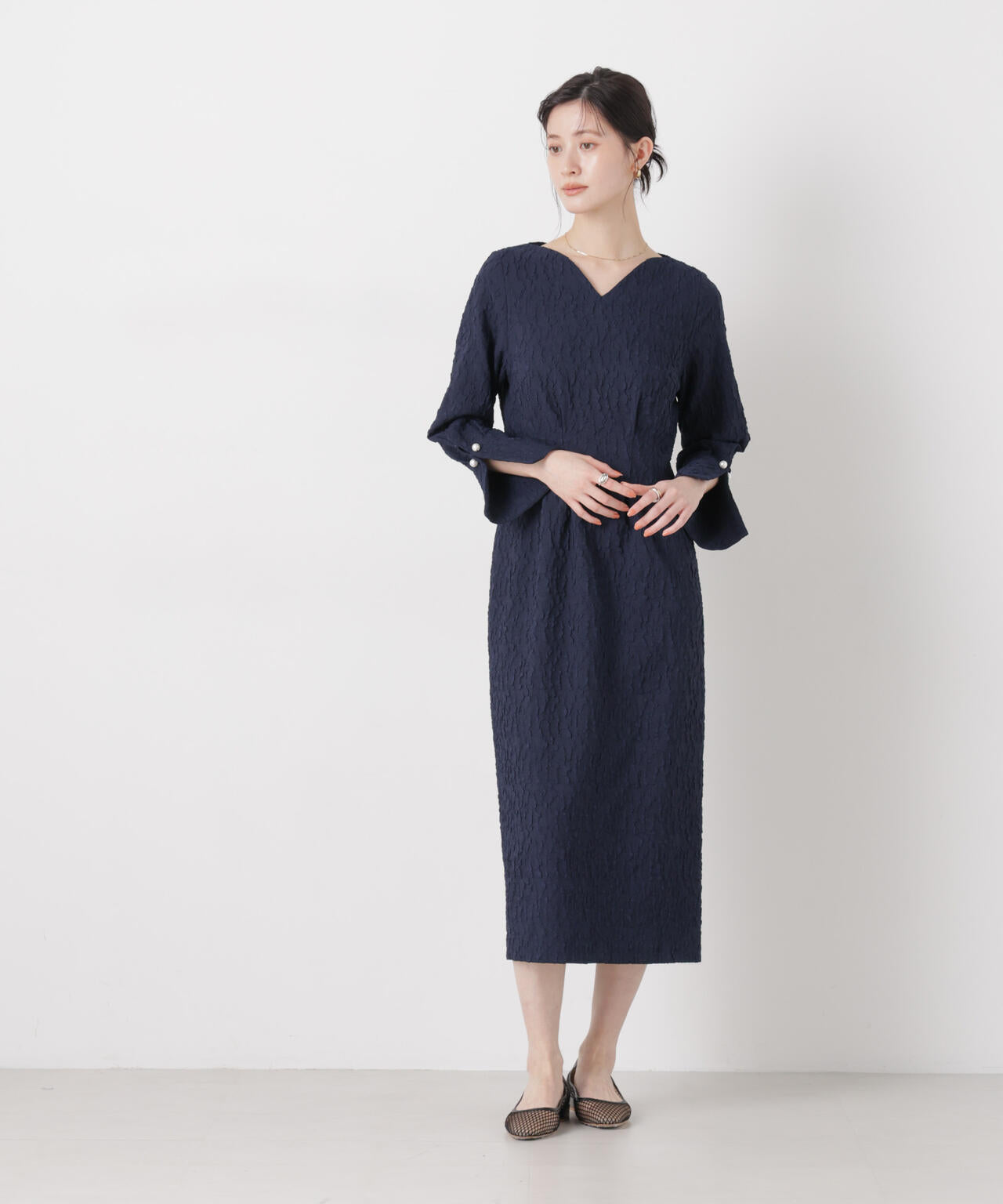 troisieme chaco/別注 PUFFY JACQUARD ワンピース