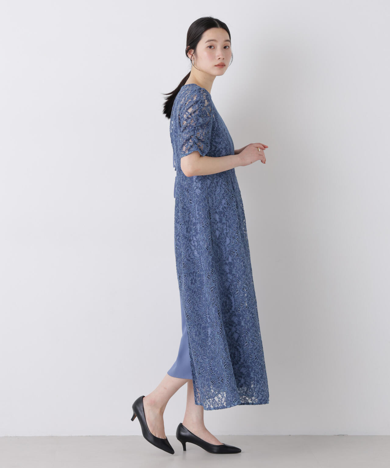 kaene / 配色レースエプロン ワンピース