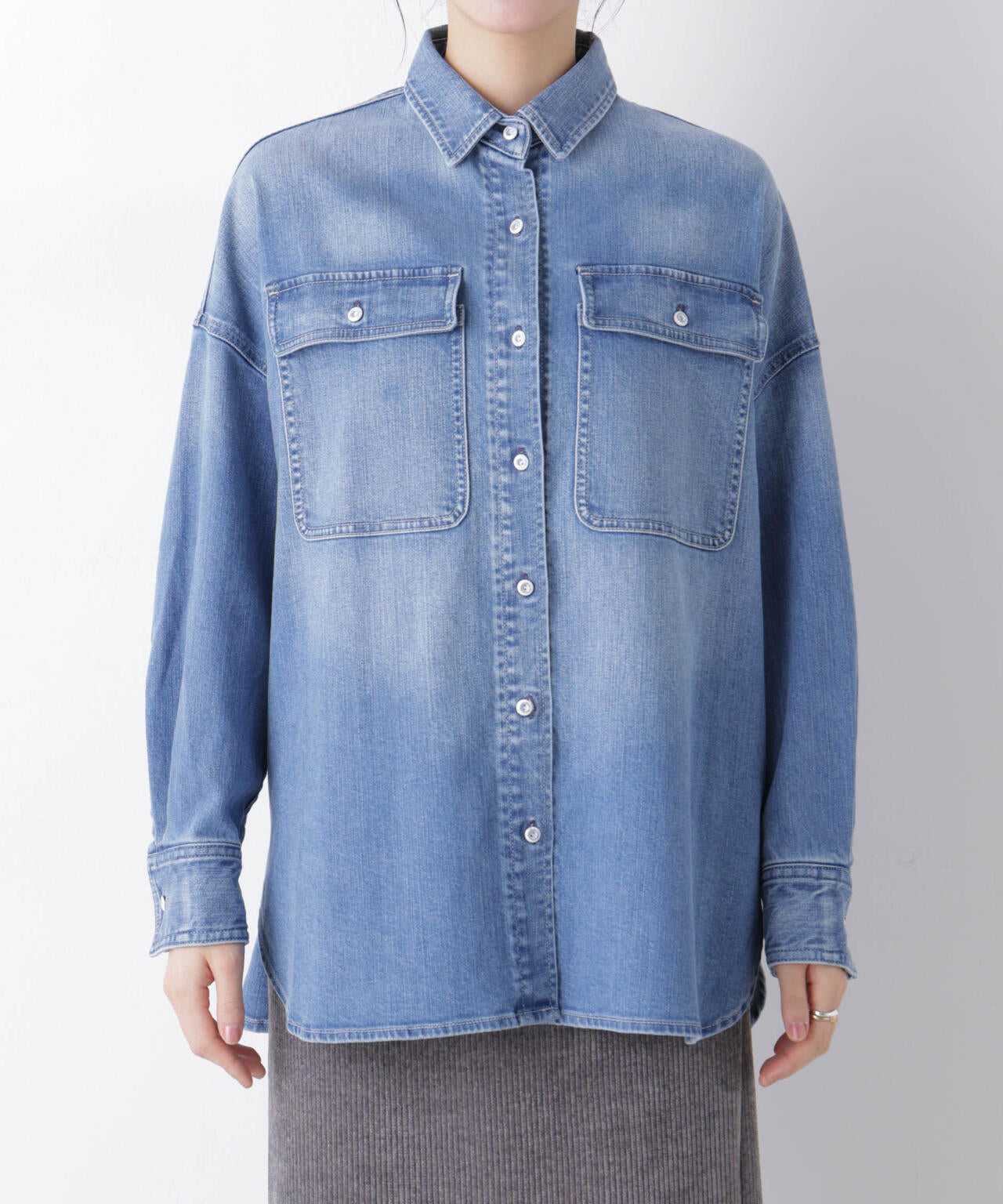 【新品未使用】JNHearts　デニムシャツ　38 Healthy DENIM / 別注 Almond Mid Used
