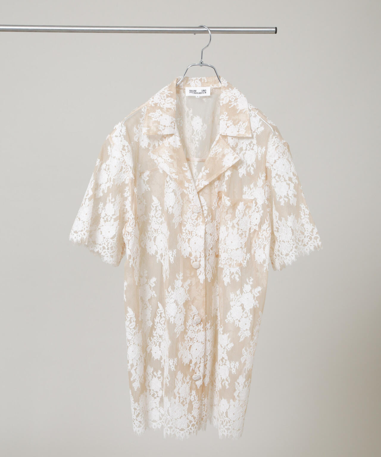 BAUM UND PFERDGARTEN/Two Tone Lace シャツ 6716121005