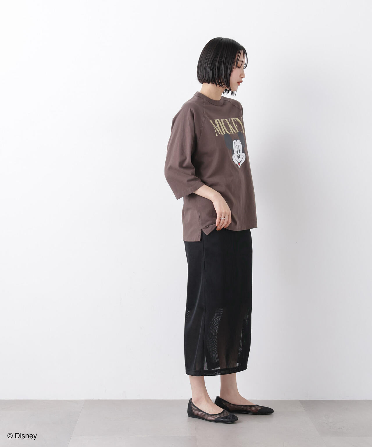 GOOD ROCK SPEED / Mickey / 7/S T-Shirt Brown