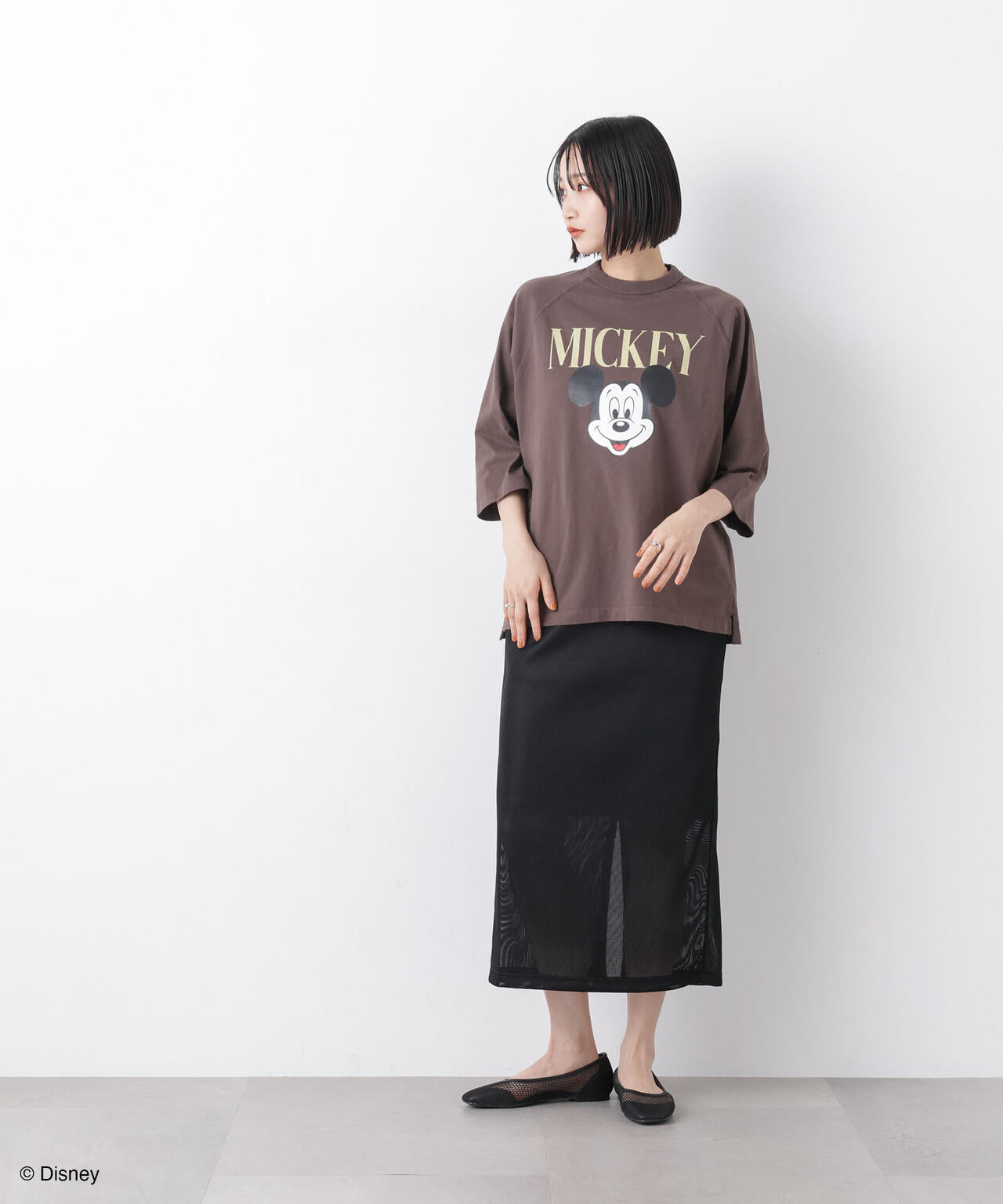 GOOD ROCK SPEED / Mickey / 7/S T-Shirt Brown