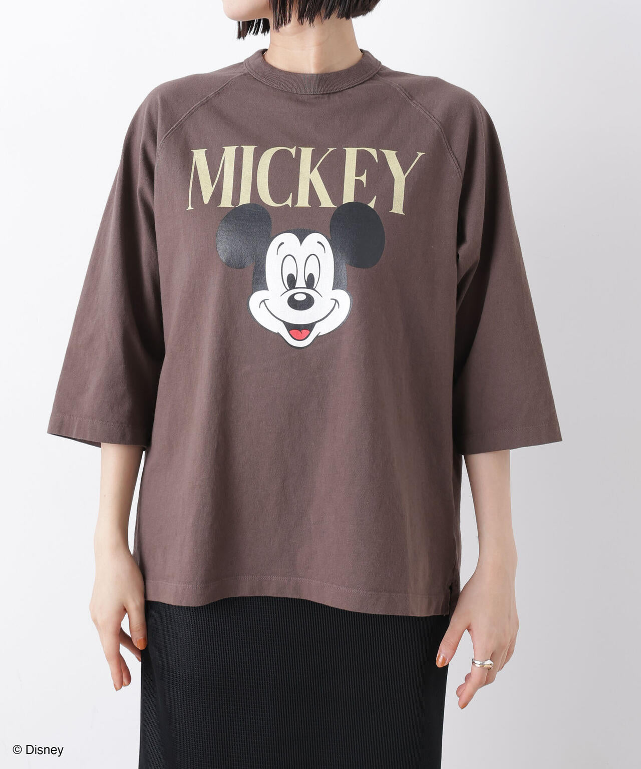 【GOOD ROCK SPEED】ミッキーフロッキープリントT ブラウン GOOD ROCK SPEED / MickeyMouse / Tshirts Brown