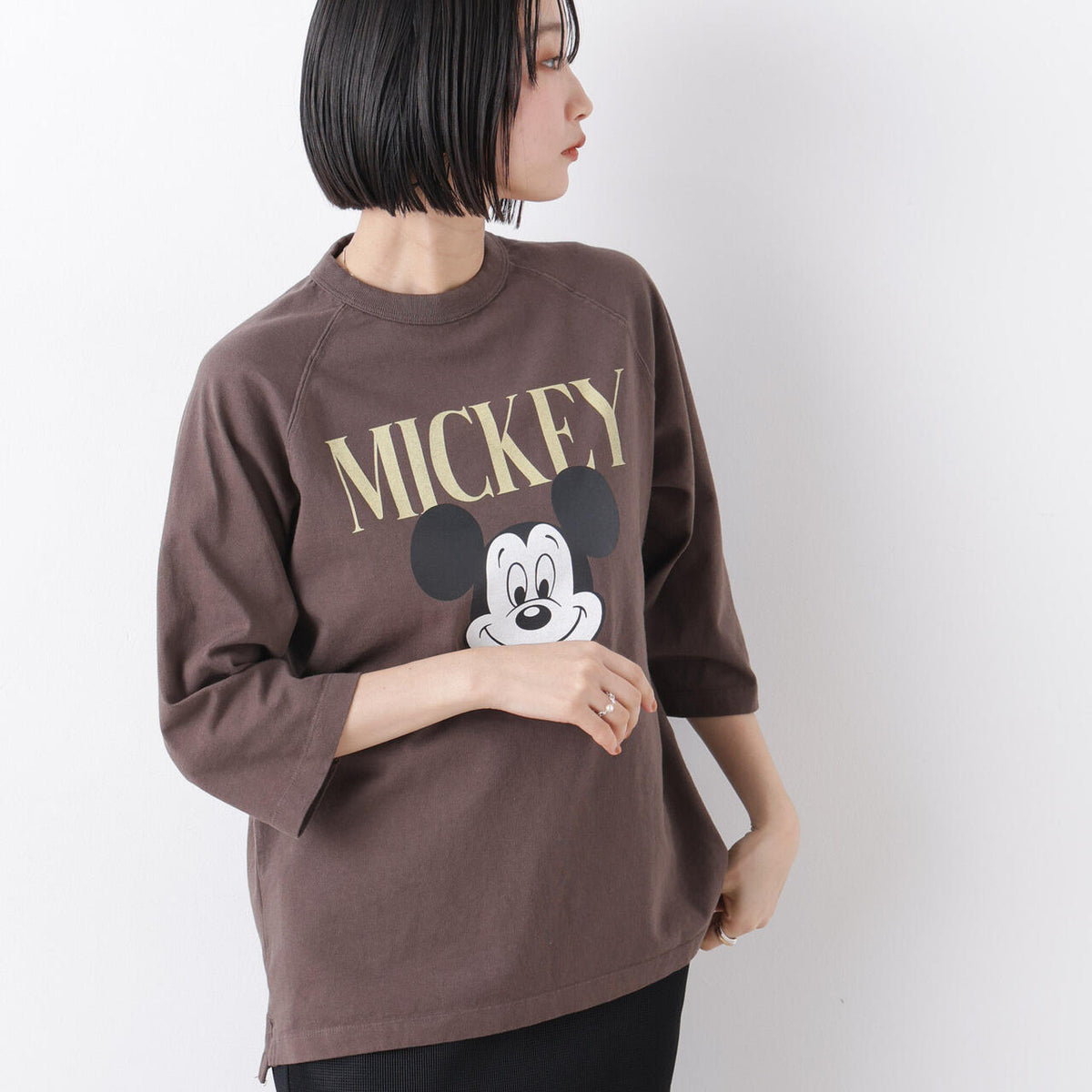 GOOD ROCK SPEED / Mickey / 7/S T-Shirt Brown