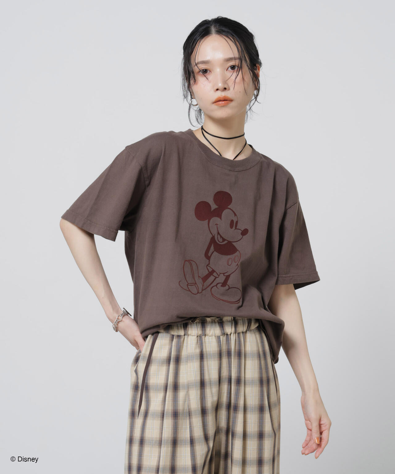 GOOD ROCK SPEED / MickeyMouse / Tshirts Brown