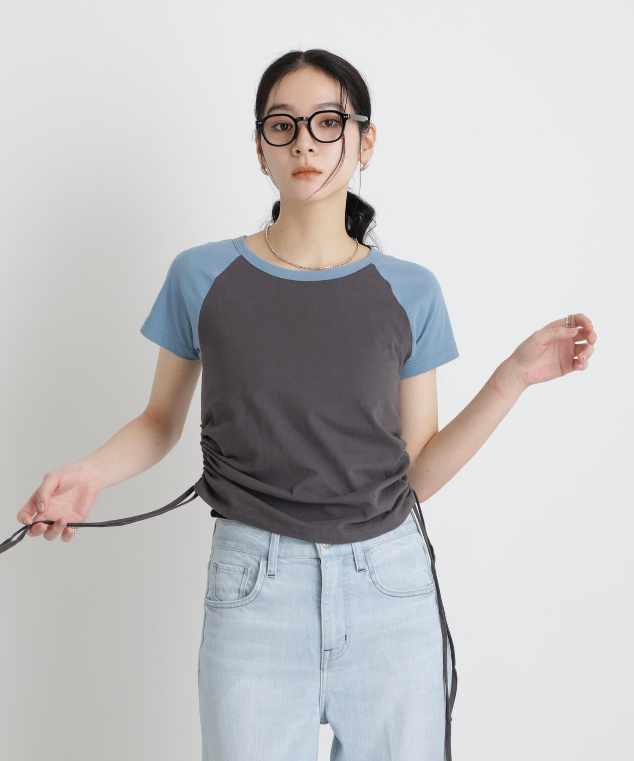 BOOKCLUB/別注 Raglan shirring shirts 6716124029